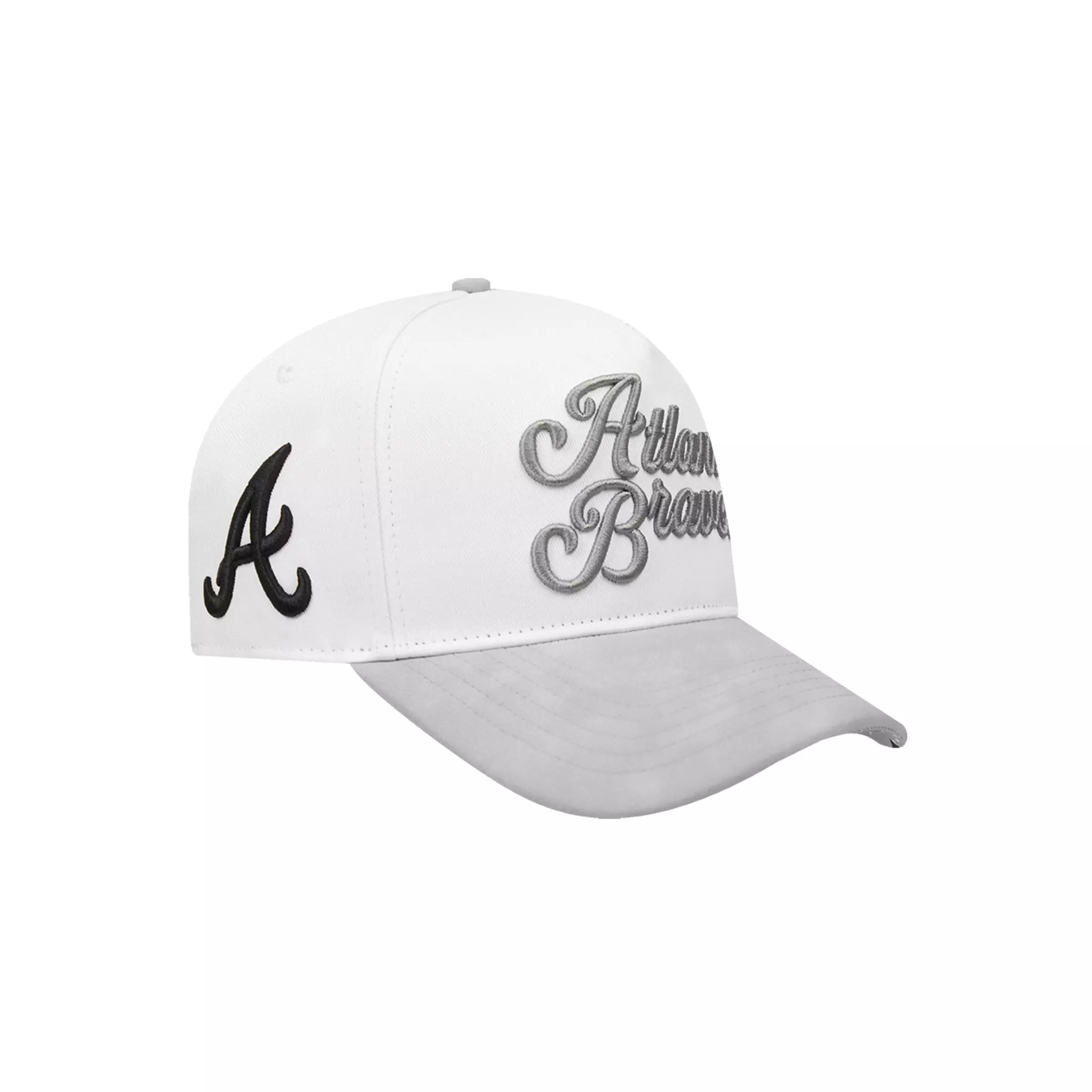Pro Standard Atlanta Braves White Cement Adjustable Hat-White/Grey - WHITE/GREY