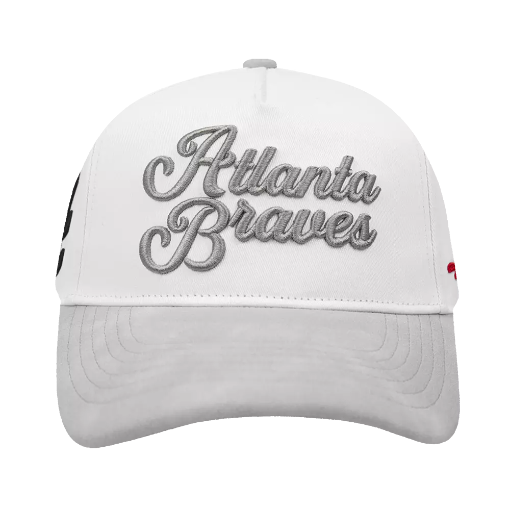 Pro Standard Atlanta Braves White Cement Adjustable Hat-White/Grey - WHITE/GREY