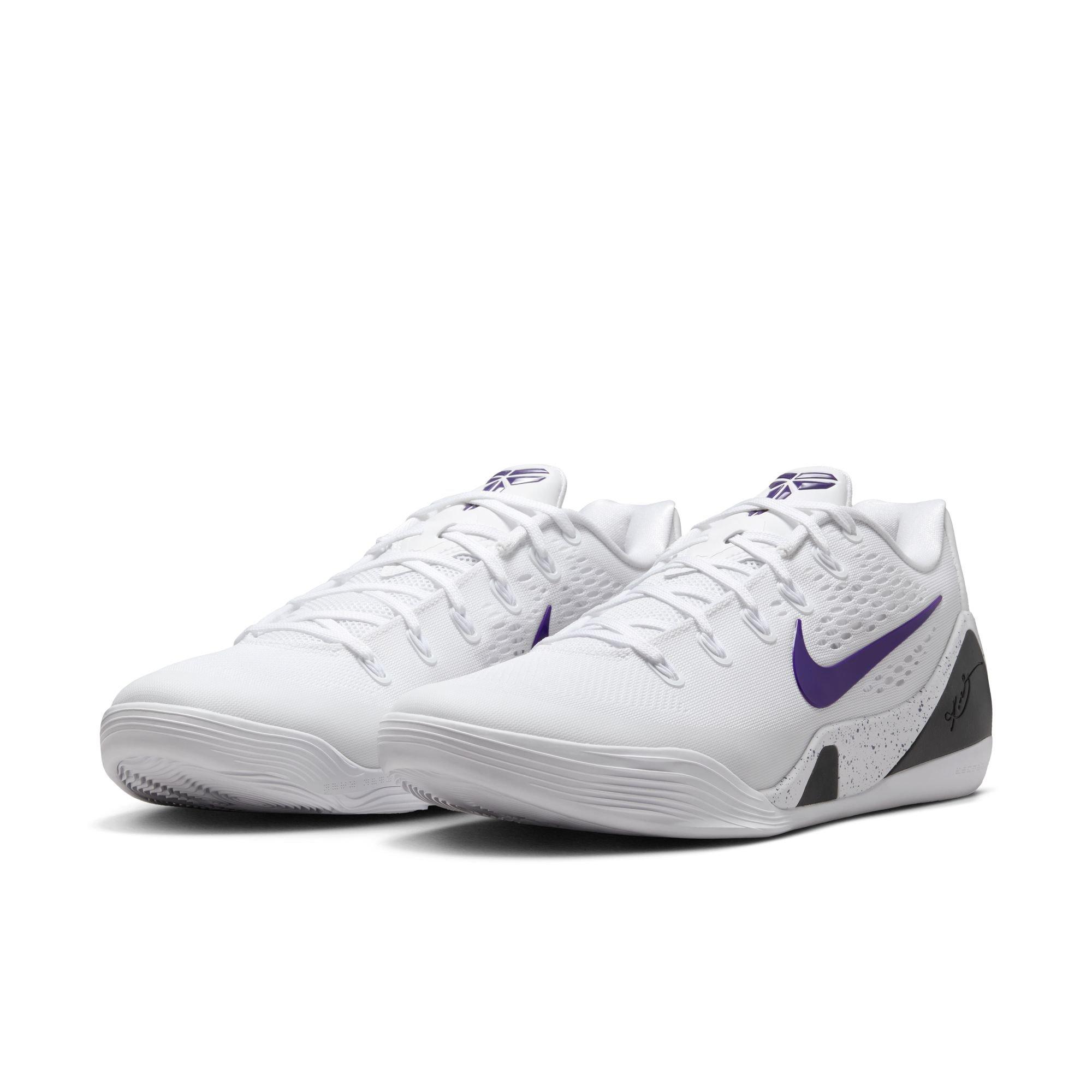 Nike Kobe IX "Court Purple" Men's Basketball Shoe - WHITE/COURT PURPLE Thumbnail View 3