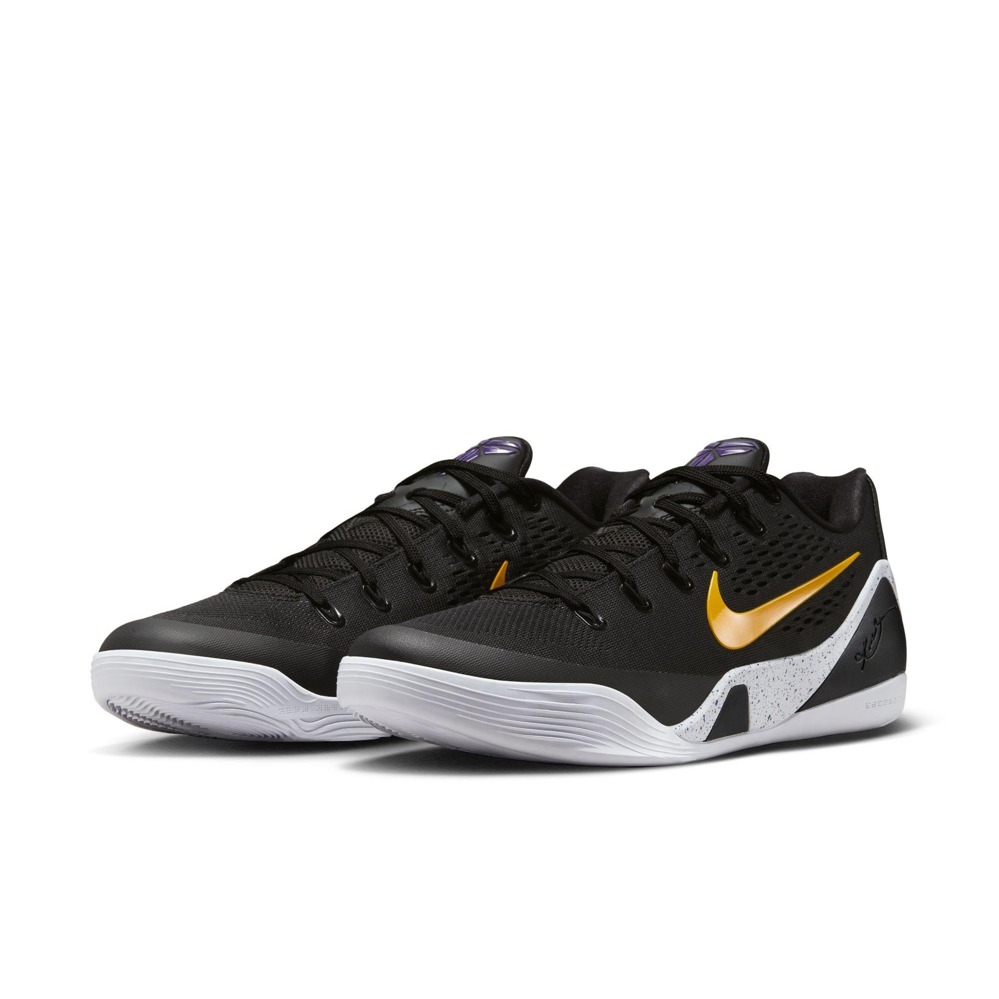 Kobe IX Elite Low EM Protro "Black/Gold" Men's Basketball Shoe - BLACK/UNIVERSITY GOLD/WHITE Thumbnail View 3