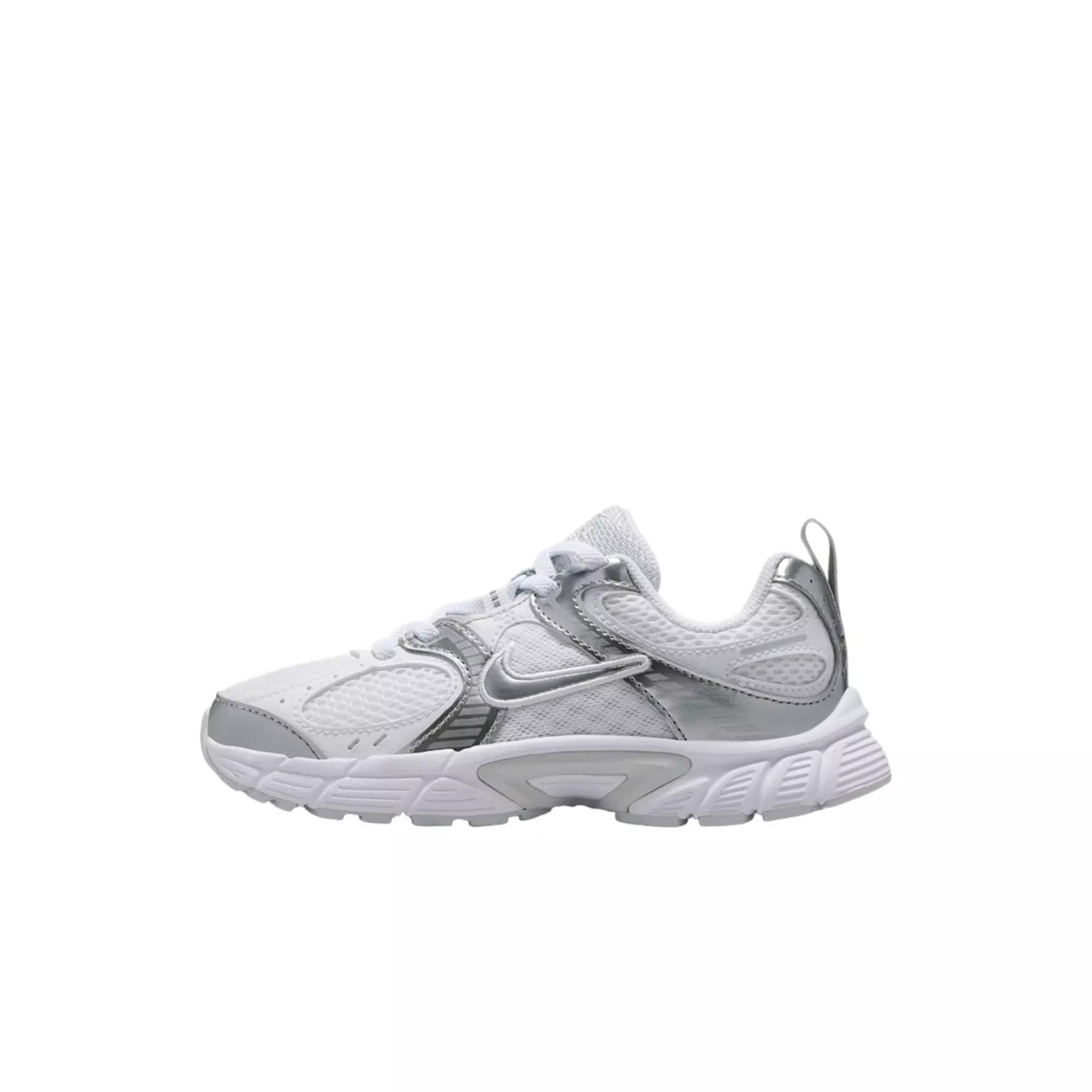 Nike V5 RNR "White/Pure Platinum/Metallic Silver" Preschool Girls' Shoe - WHITE