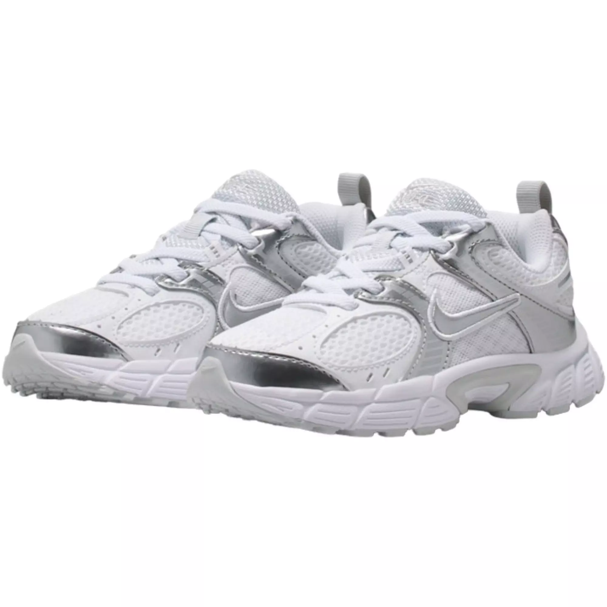 Nike V5 RNR "White/Pure Platinum/Metallic Silver" Preschool Girls' Shoe - WHITE