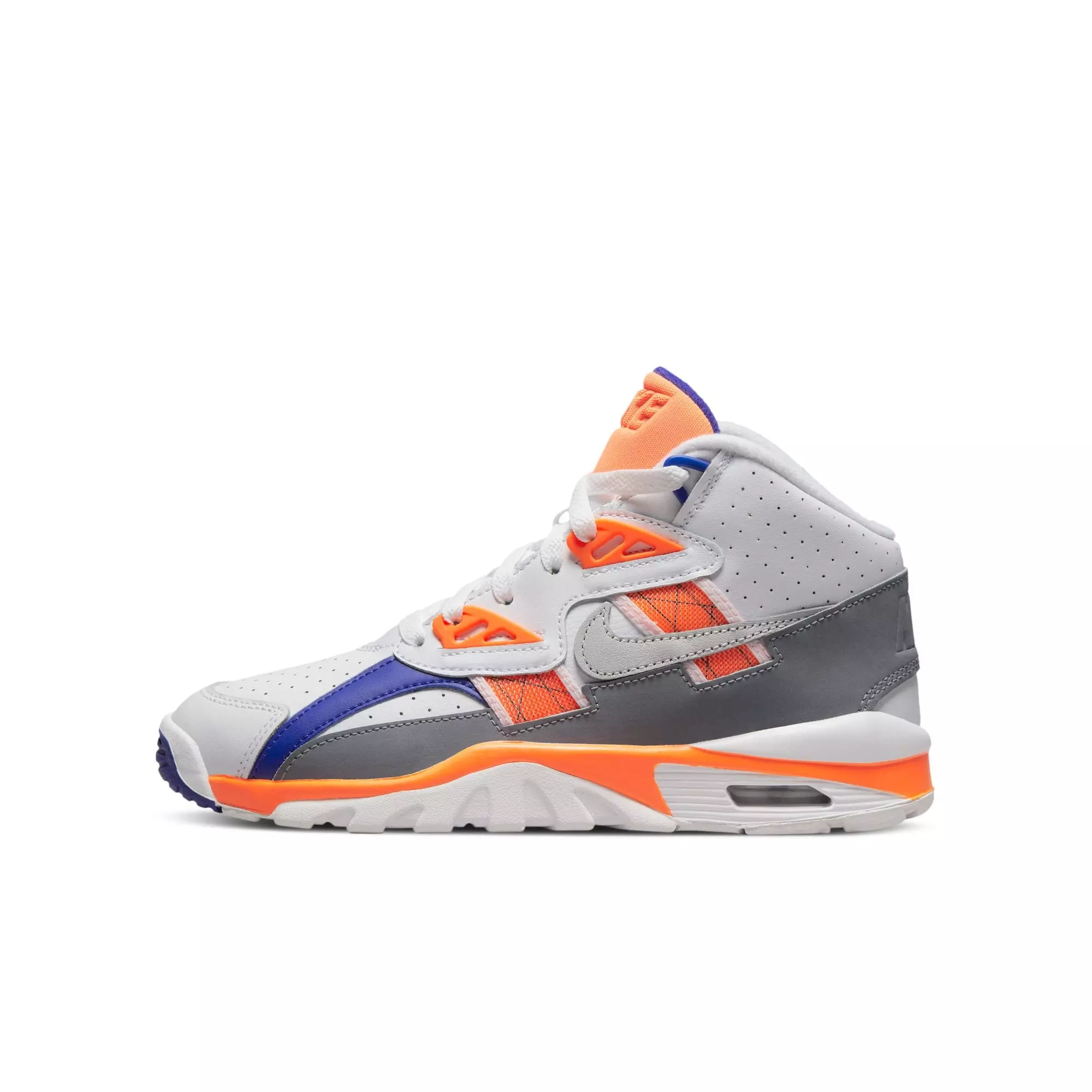 Nike Air Trainer SC "White/Light Zen/Grey Tart/Cool Grey" Grade School Boys' Shoe - WHITE/ORANGE