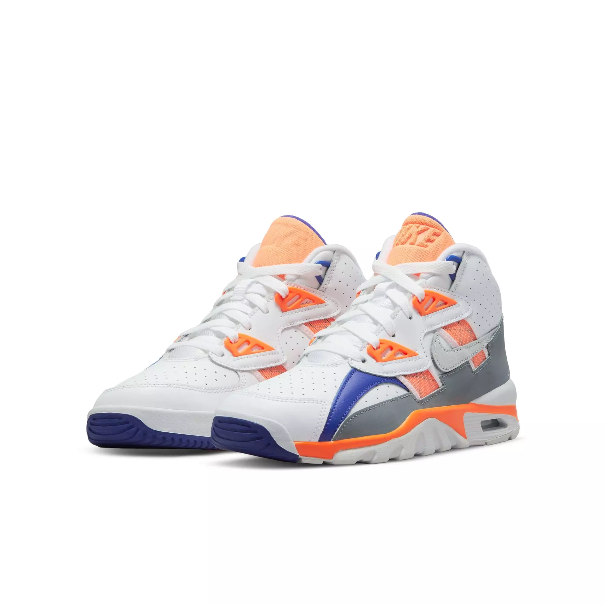 Nike Air Trainer SC "White/Light Zen/Grey Tart/Cool Grey" Grade School Boys' Shoe - WHITE/ORANGE