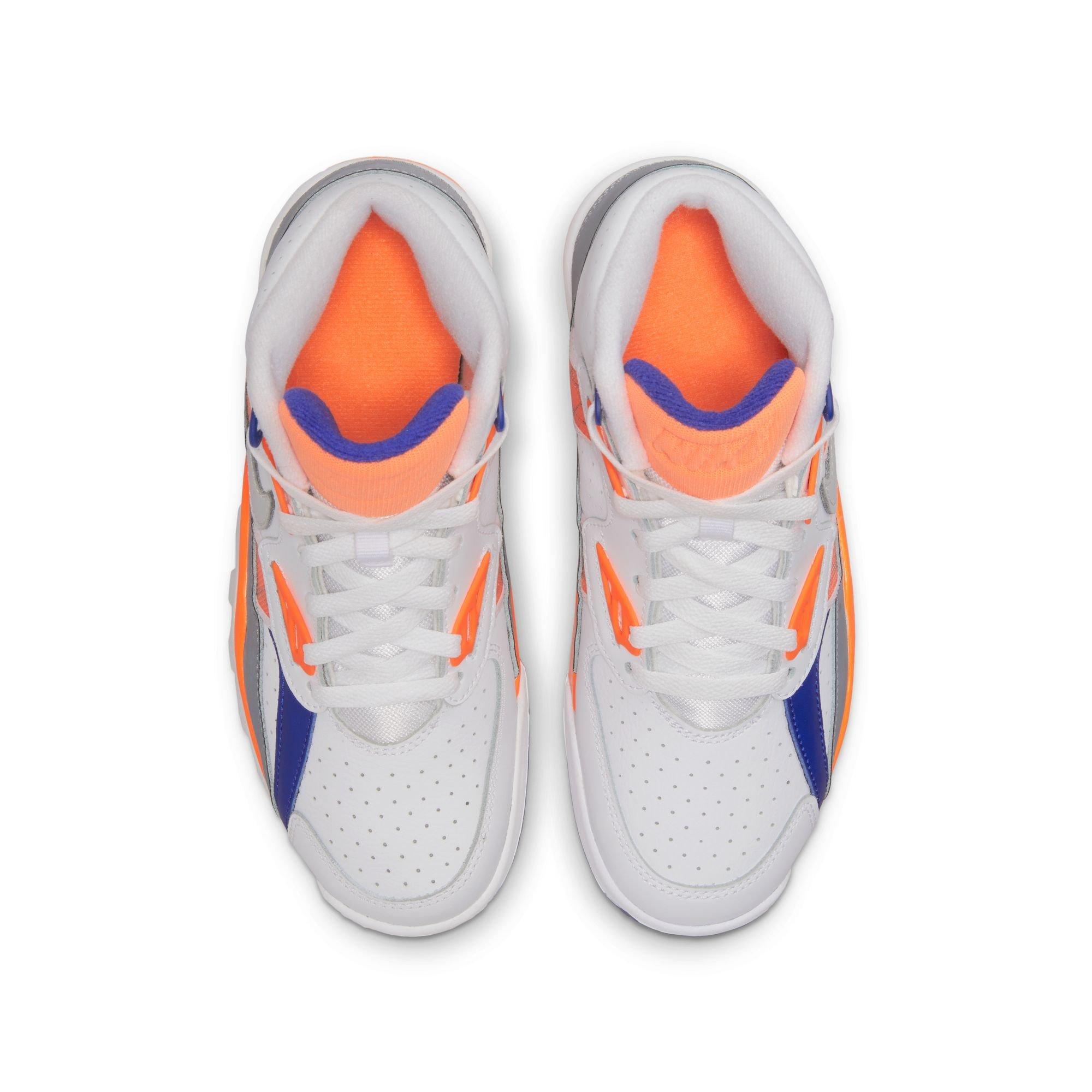 Nike Air Trainer SC "White/Light Zen/Grey Tart/Cool Grey" Grade School Boys' Shoe - WHITE/ORANGE Thumbnail View 6