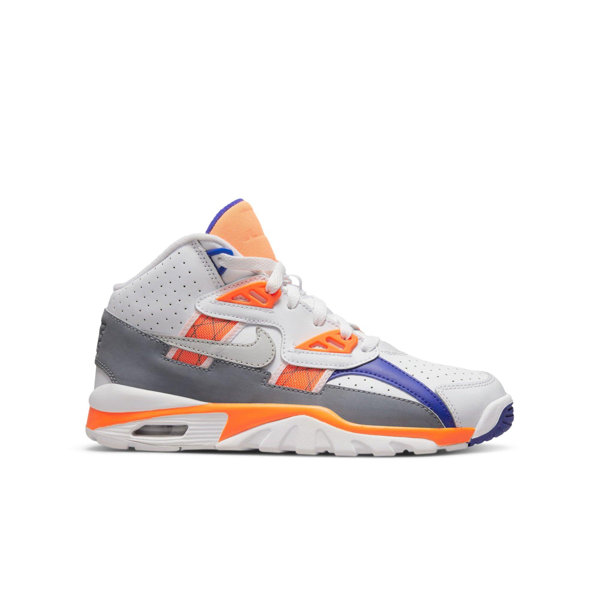 Nike Air Trainer SC "White/Light Zen/Grey Tart/Cool Grey" Grade School Boys' Shoe - WHITE/ORANGE Thumbnail View 1