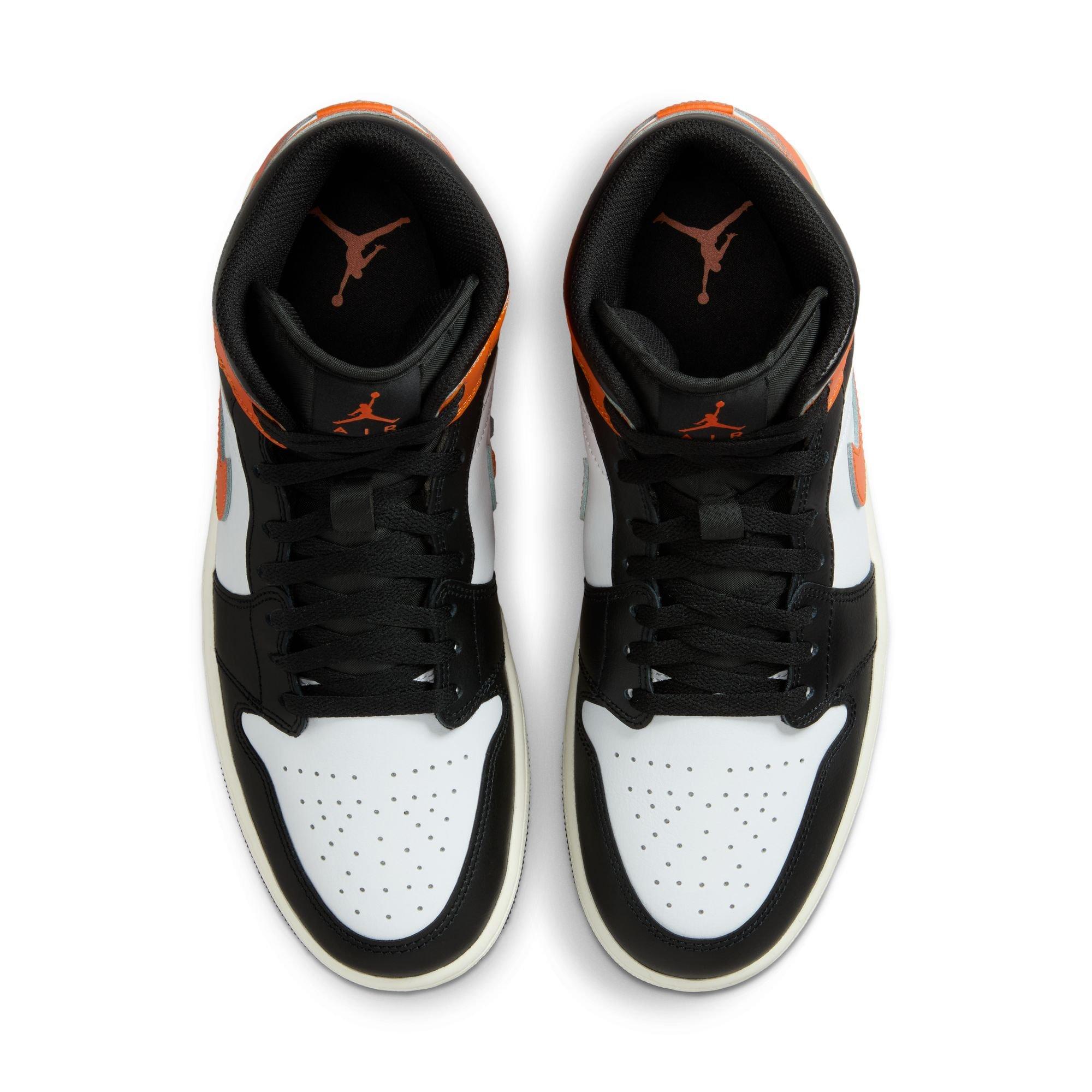 Jordan 1 Mid "Starfish/Black/White/Sail" Men's Shoe - ORANGE/BLACK Thumbnail View 6