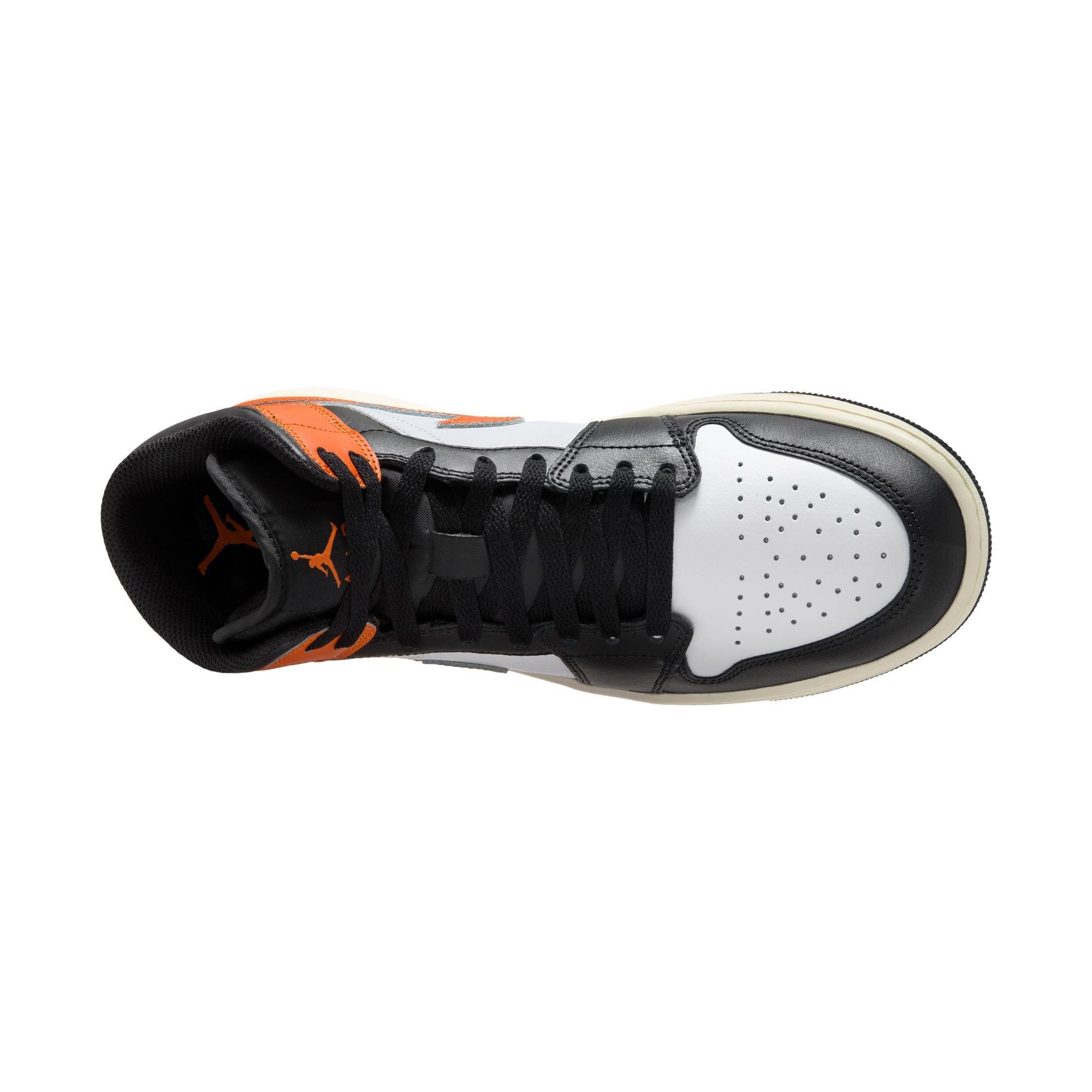 Jordan 1 Mid "Starfish/Black/White/Sail" Men's Shoe - ORANGE/BLACK Thumbnail View 8