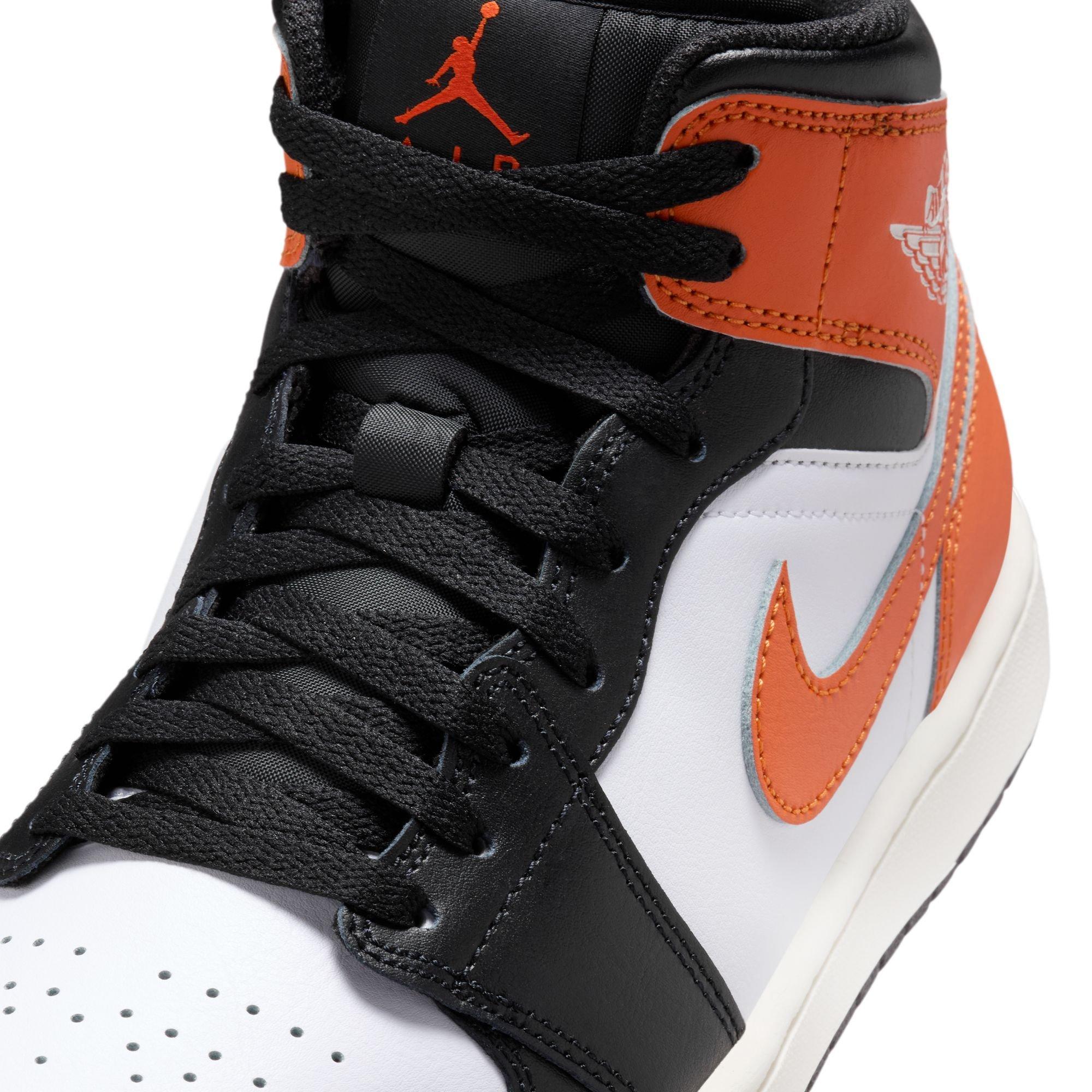 Jordan 1 Mid "Starfish/Black/White/Sail" Men's Shoe - ORANGE/BLACK Thumbnail View 10