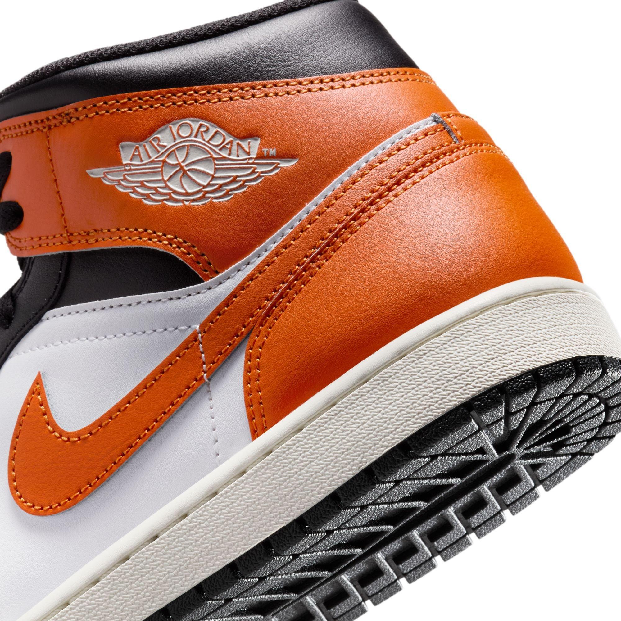 Jordan 1 Mid "Starfish/Black/White/Sail" Men's Shoe - ORANGE/BLACK Thumbnail View 11