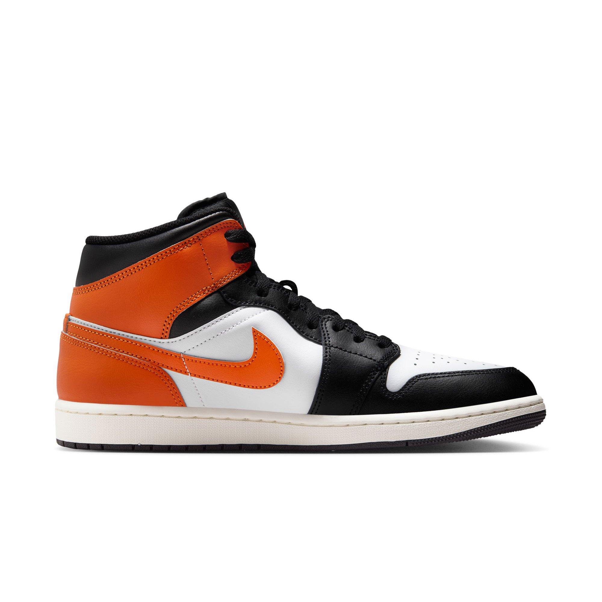 Jordan 1 Mid "Starfish/Black/White/Sail" Men's Shoe - ORANGE/BLACK Thumbnail View 2