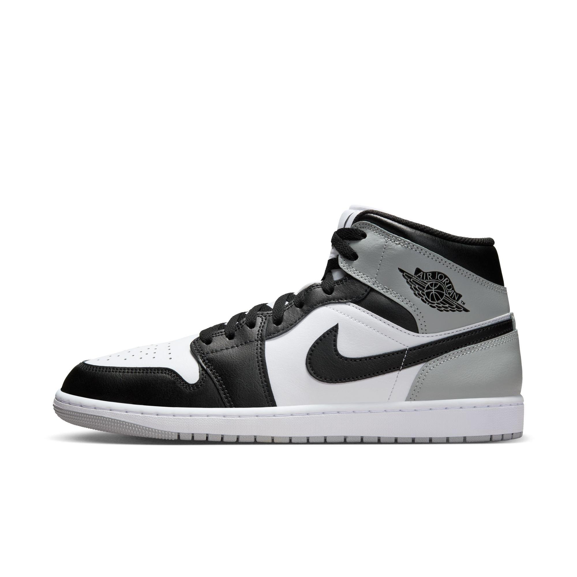 Jordan 1 Mid "White/Black/Lt Smoke Grey" Men's Shoe - WHITE/BLACK/GREY Thumbnail View 3