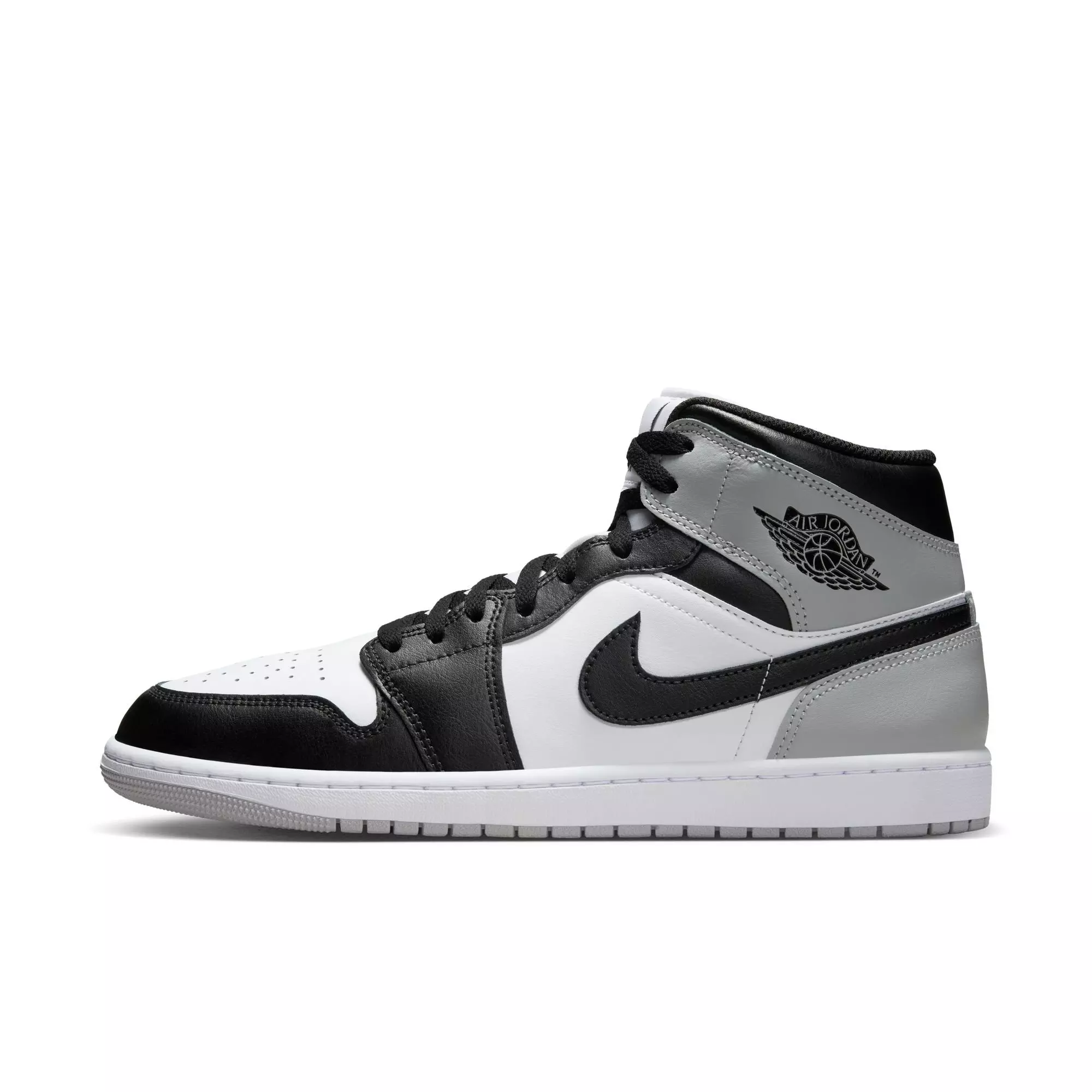 Jordan 1 Mid "White/Black/Lt Smoke Grey" Men's Shoe - WHITE/BLACK/GREY
