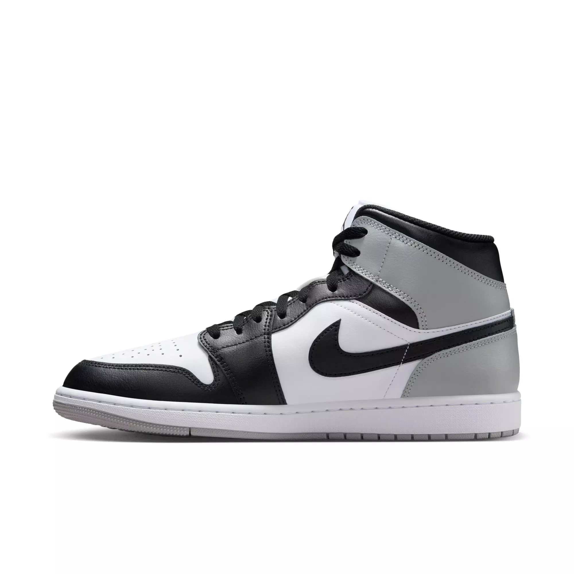Jordan 1 Mid "White/Black/Lt Smoke Grey" Men's Shoe - WHITE/BLACK/GREY