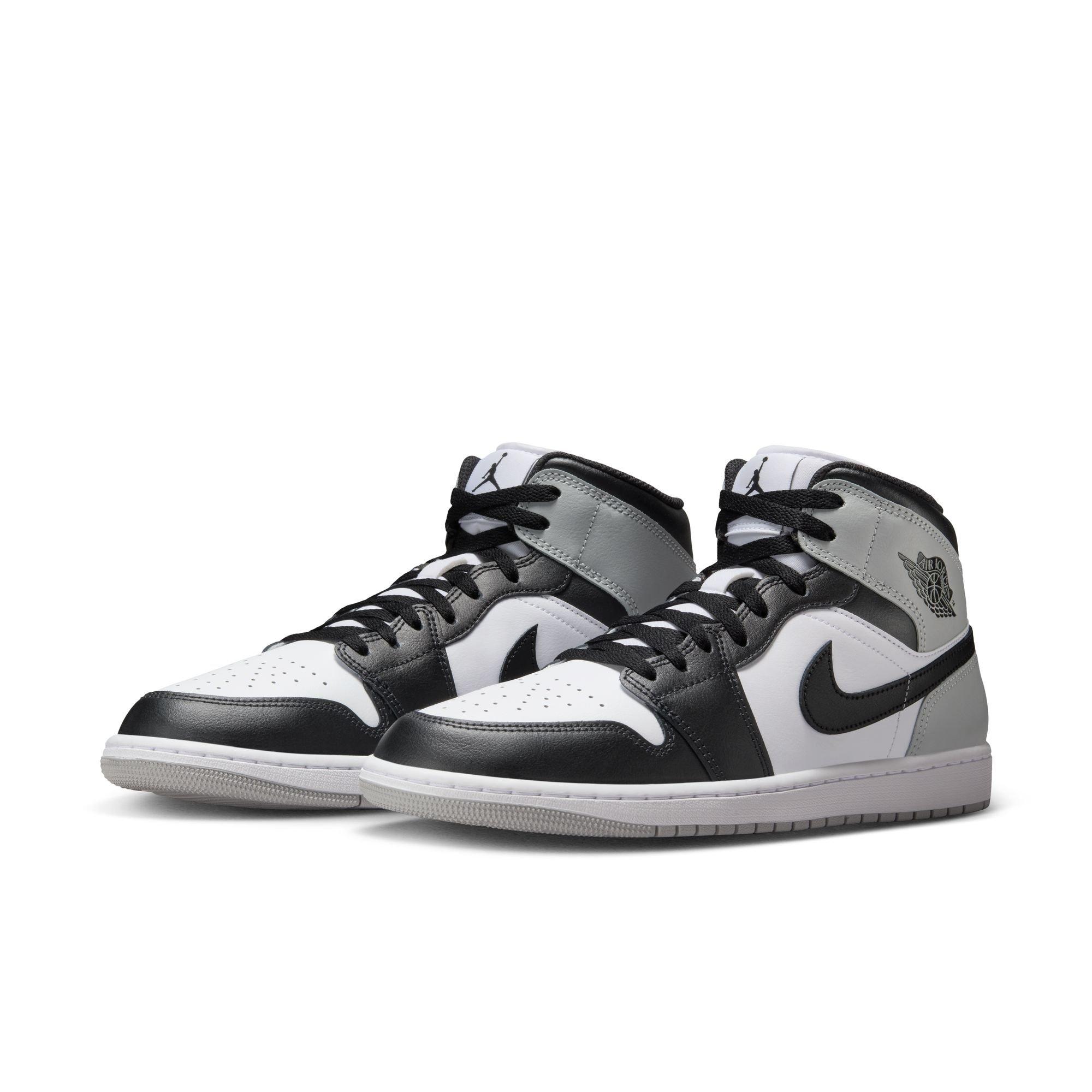 Jordan 1 Mid "White/Black/Lt Smoke Grey" Men's Shoe - WHITE/BLACK/GREY Thumbnail View 5