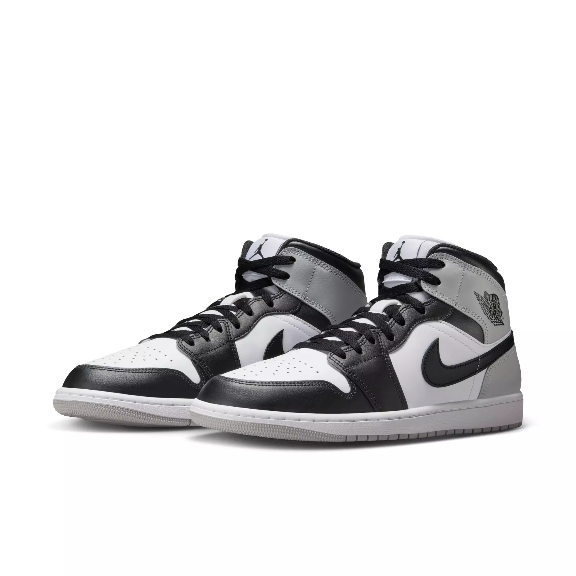 Jordan 1 Mid "White/Black/Lt Smoke Grey" Men's Shoe - WHITE/BLACK/GREY