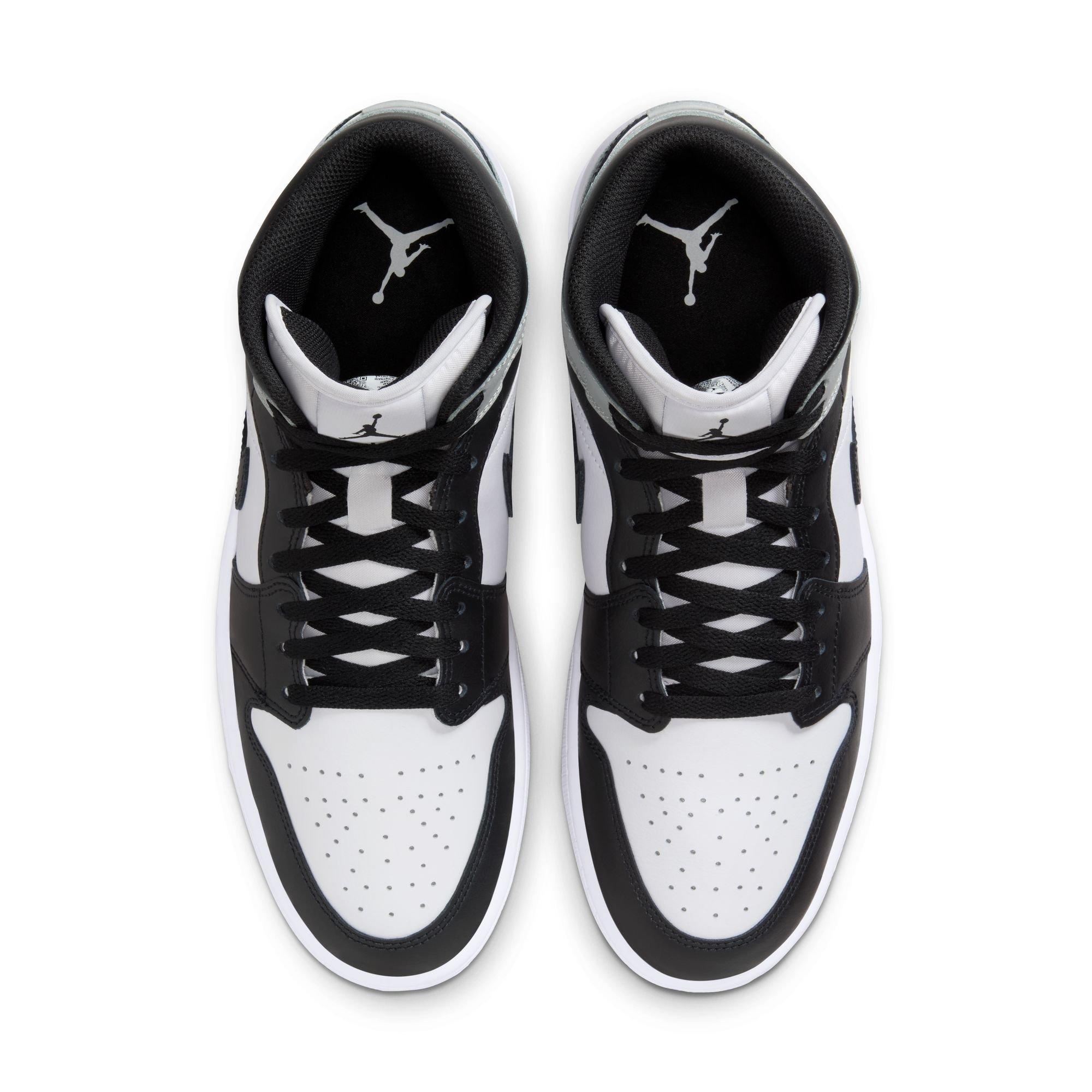 Jordan 1 Mid "White/Black/Lt Smoke Grey" Men's Shoe - WHITE/BLACK/GREY Thumbnail View 6