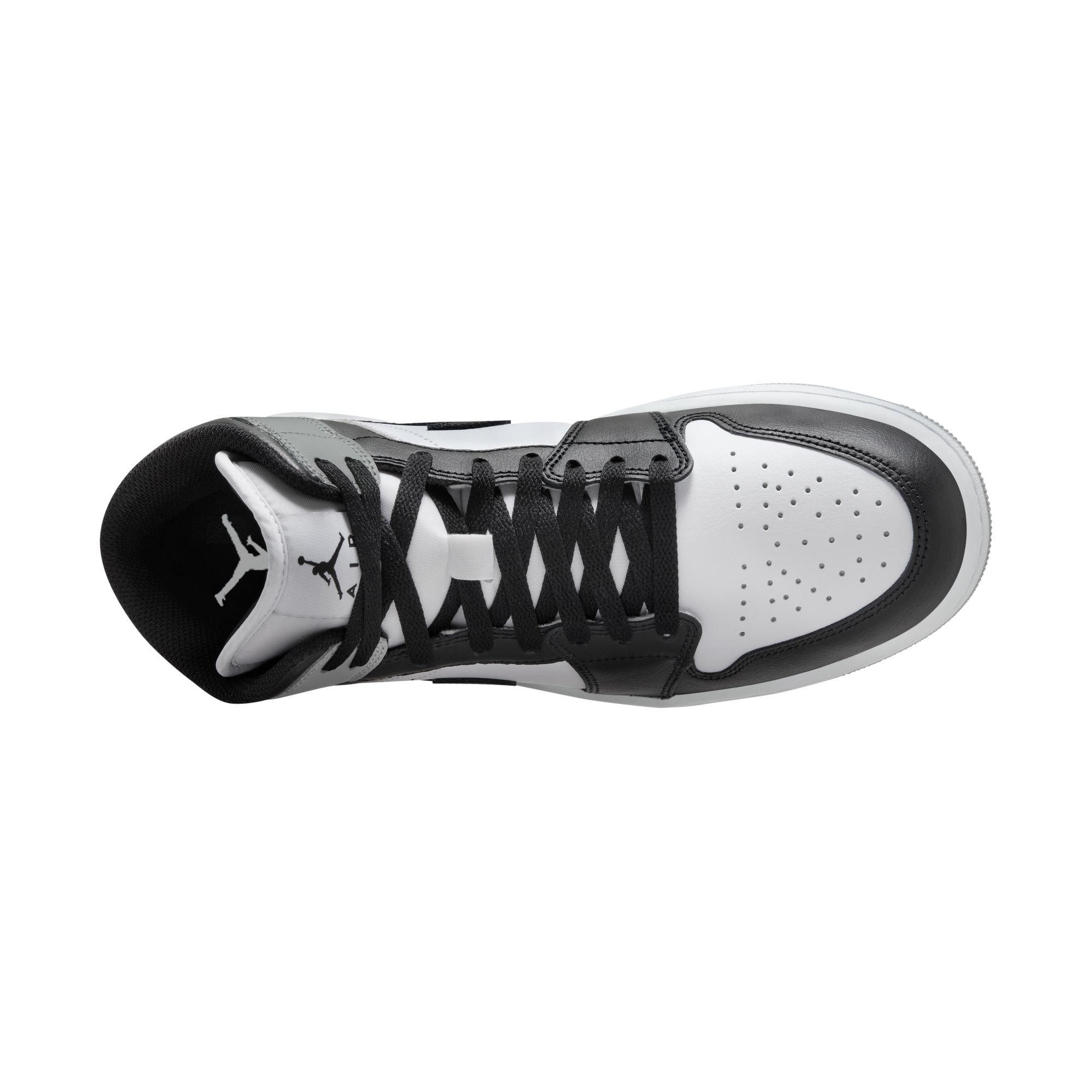 Jordan 1 Mid "White/Black/Lt Smoke Grey" Men's Shoe - WHITE/BLACK/GREY Thumbnail View 7
