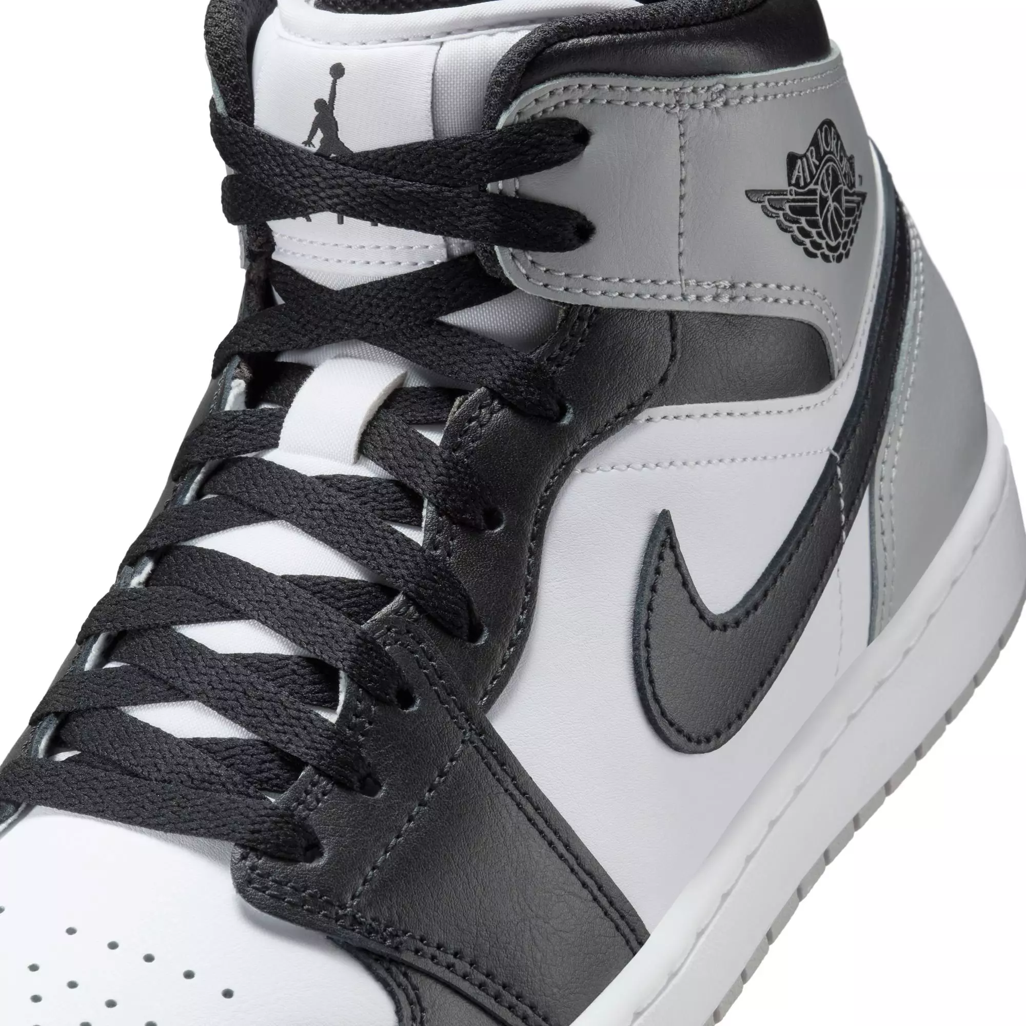 Jordan 1 Mid "White/Black/Lt Smoke Grey" Men's Shoe - WHITE/BLACK/GREY