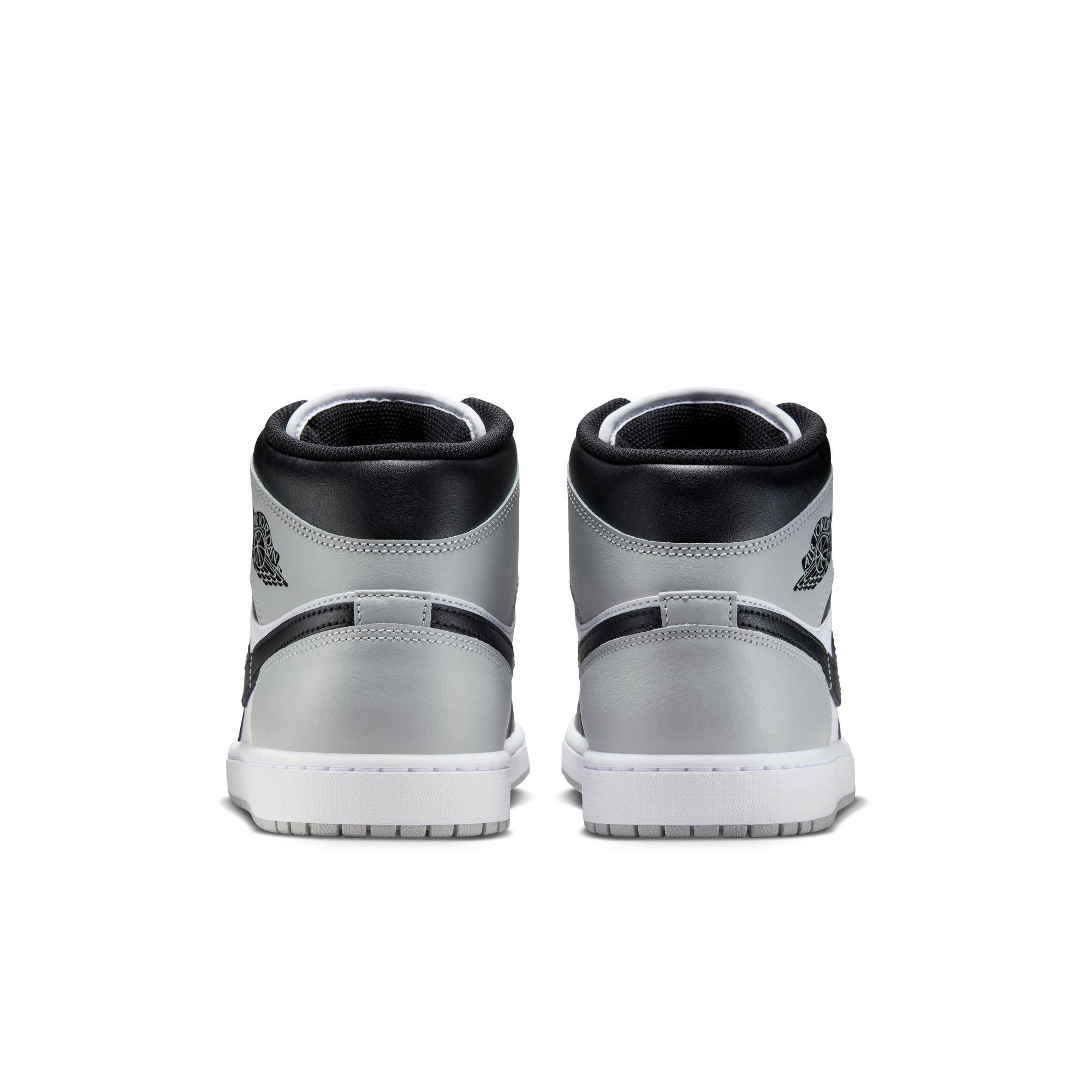 Jordan 1 Mid "White/Black/Lt Smoke Grey" Men's Shoe - WHITE/BLACK/GREY Thumbnail View 11
