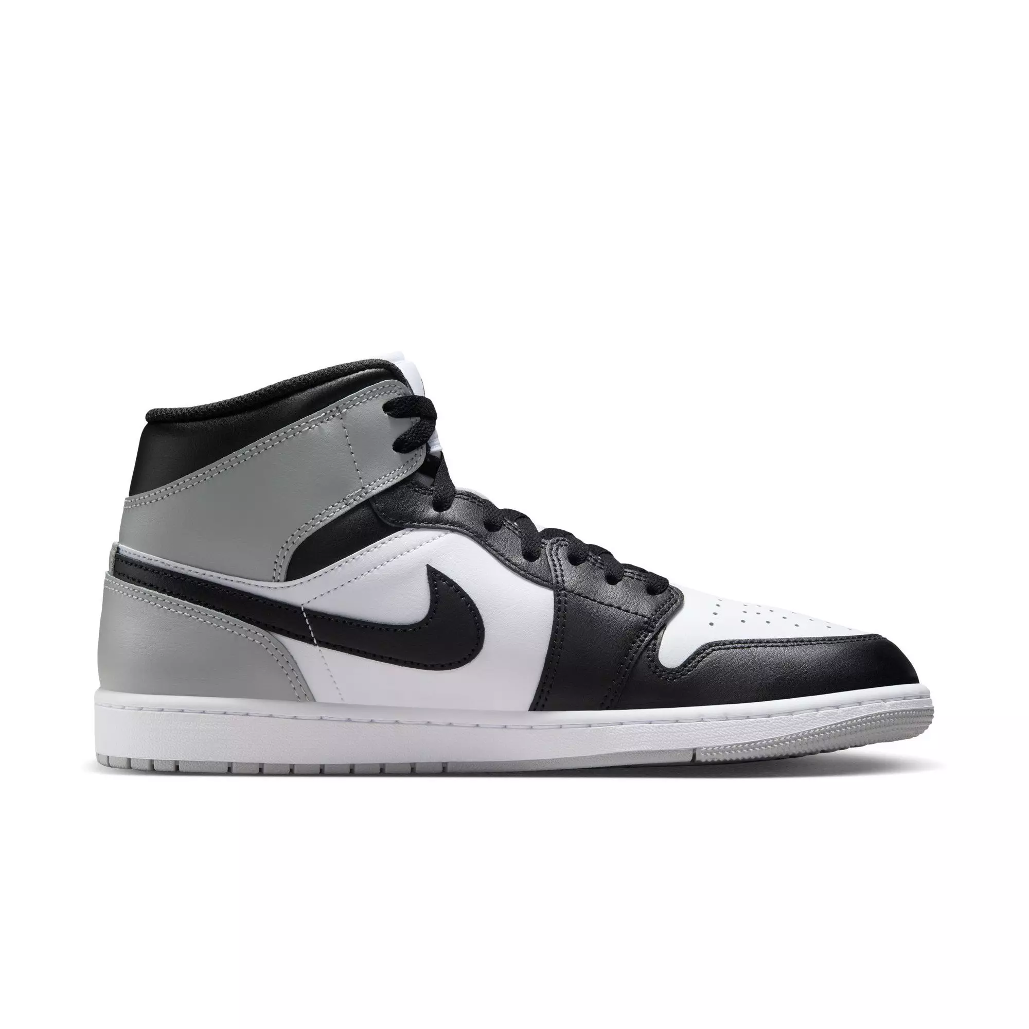 Jordan 1 Mid "White/Black/Lt Smoke Grey" Men's Shoe - WHITE/BLACK/GREY