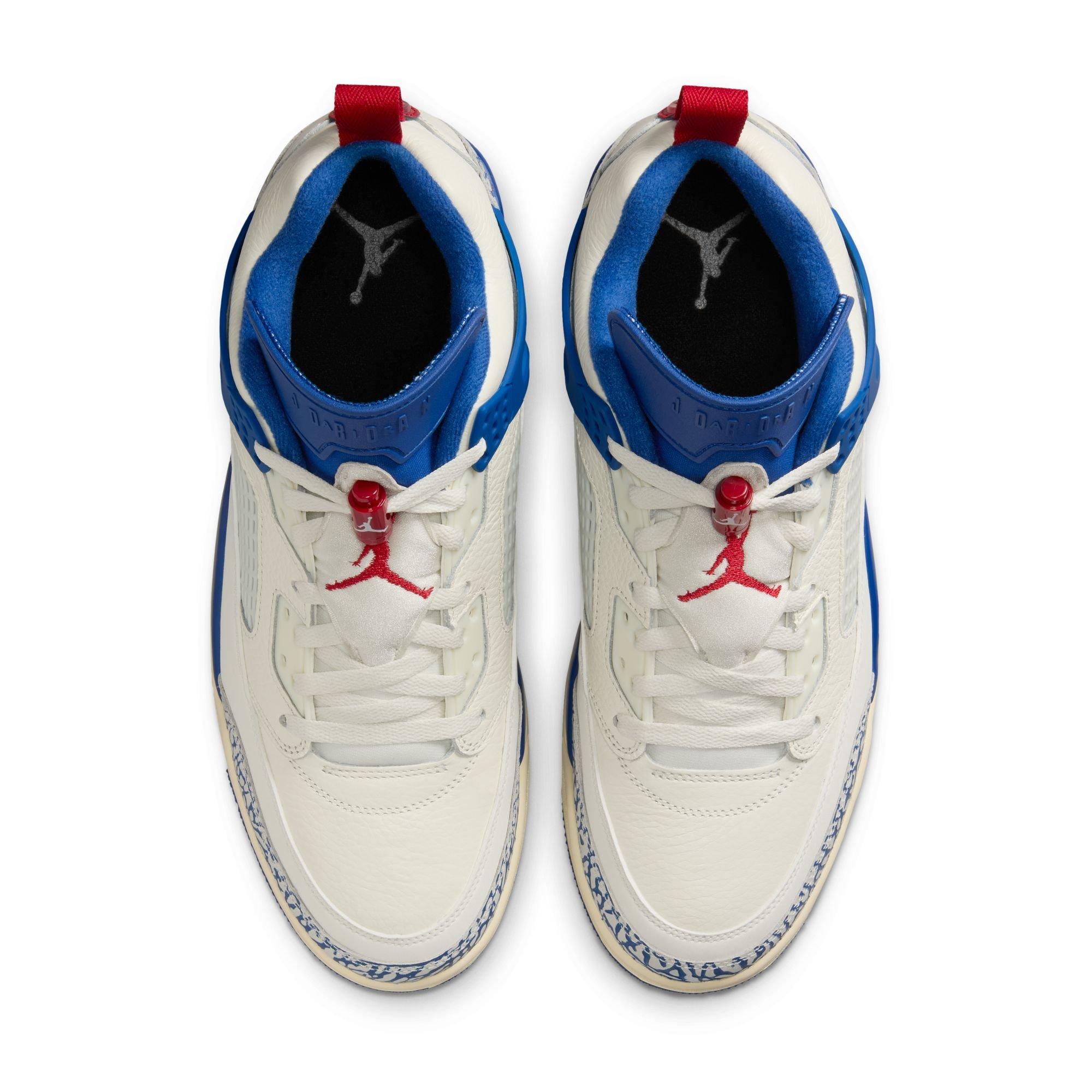 Jordan Spizike Low "Sail/Storm Blue/Varsity Red/Sail" Men's Shoe - CREAM Thumbnail View 6