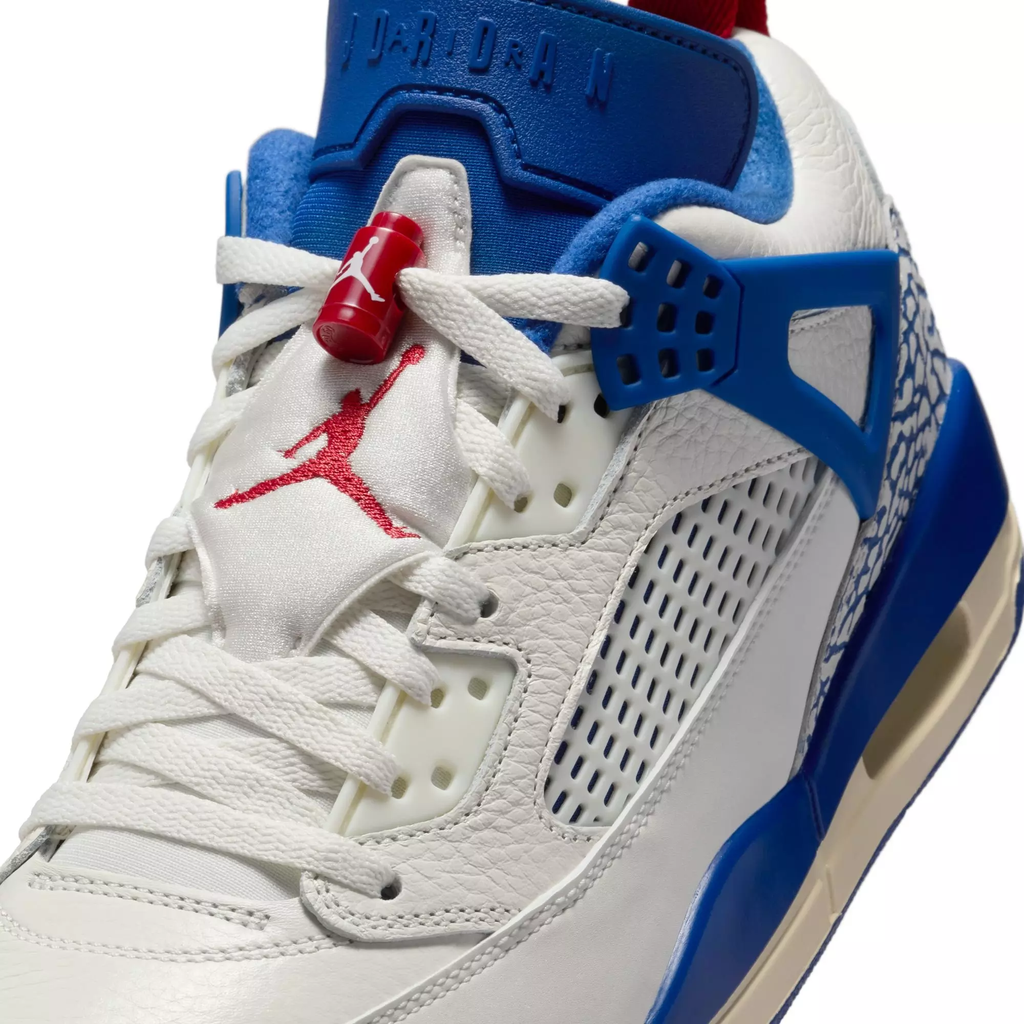 Jordan Spizike Low "Sail/Storm Blue/Varsity Red/Sail" Men's Shoe - CREAM