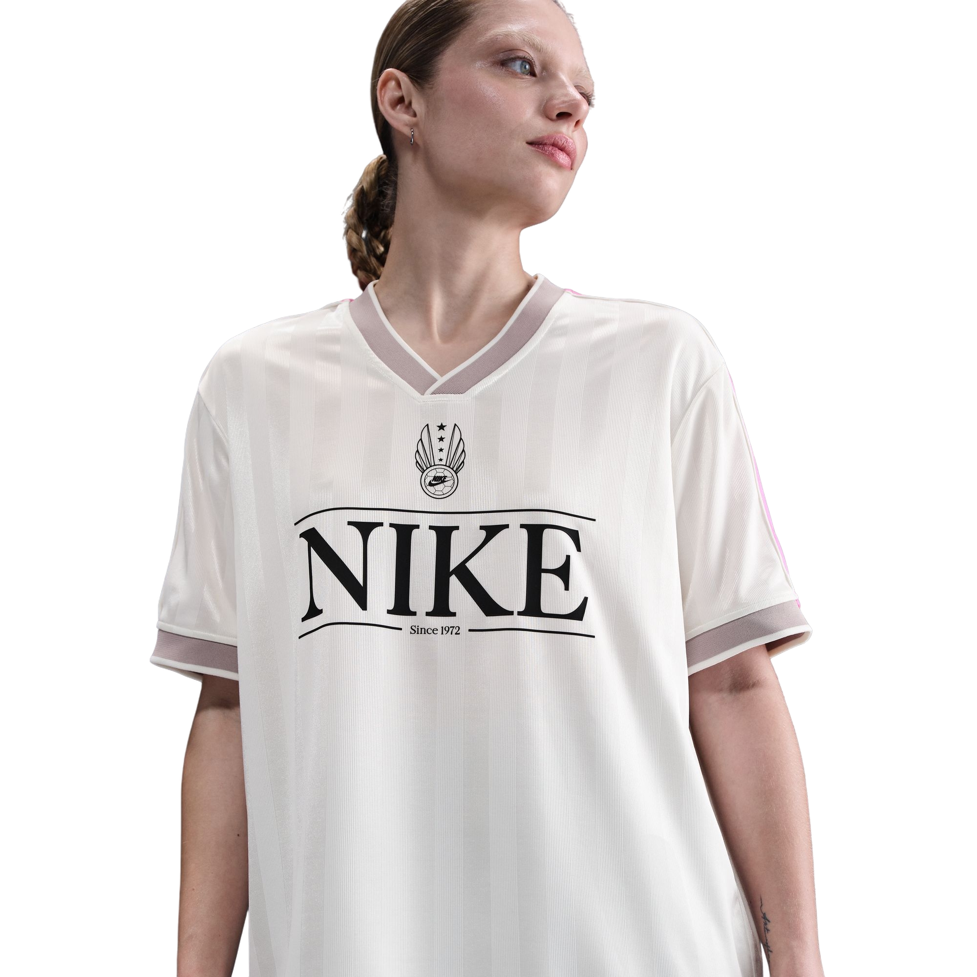 Nike Women's Sportswear V-Neck Jersey Top - WHITE Thumbnail View 3