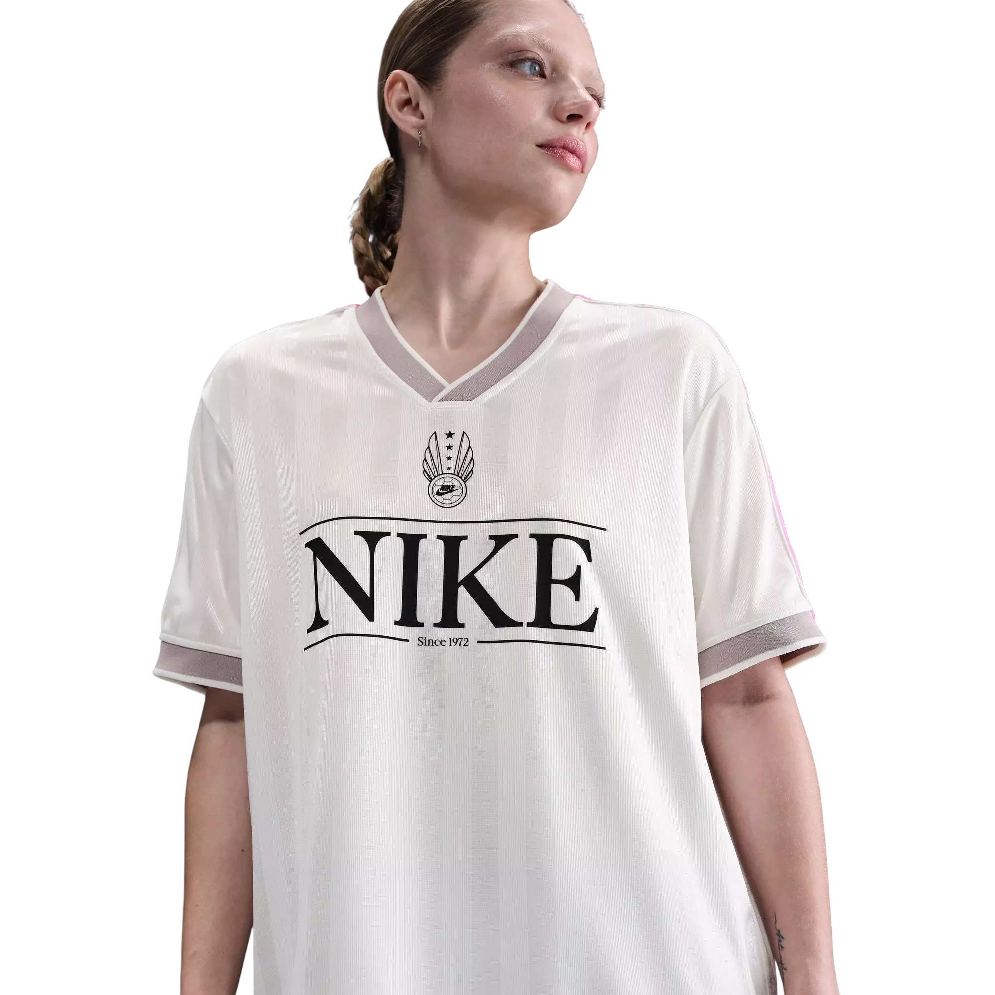 Nike Women's Sportswear V-Neck Jersey Top - WHITE
