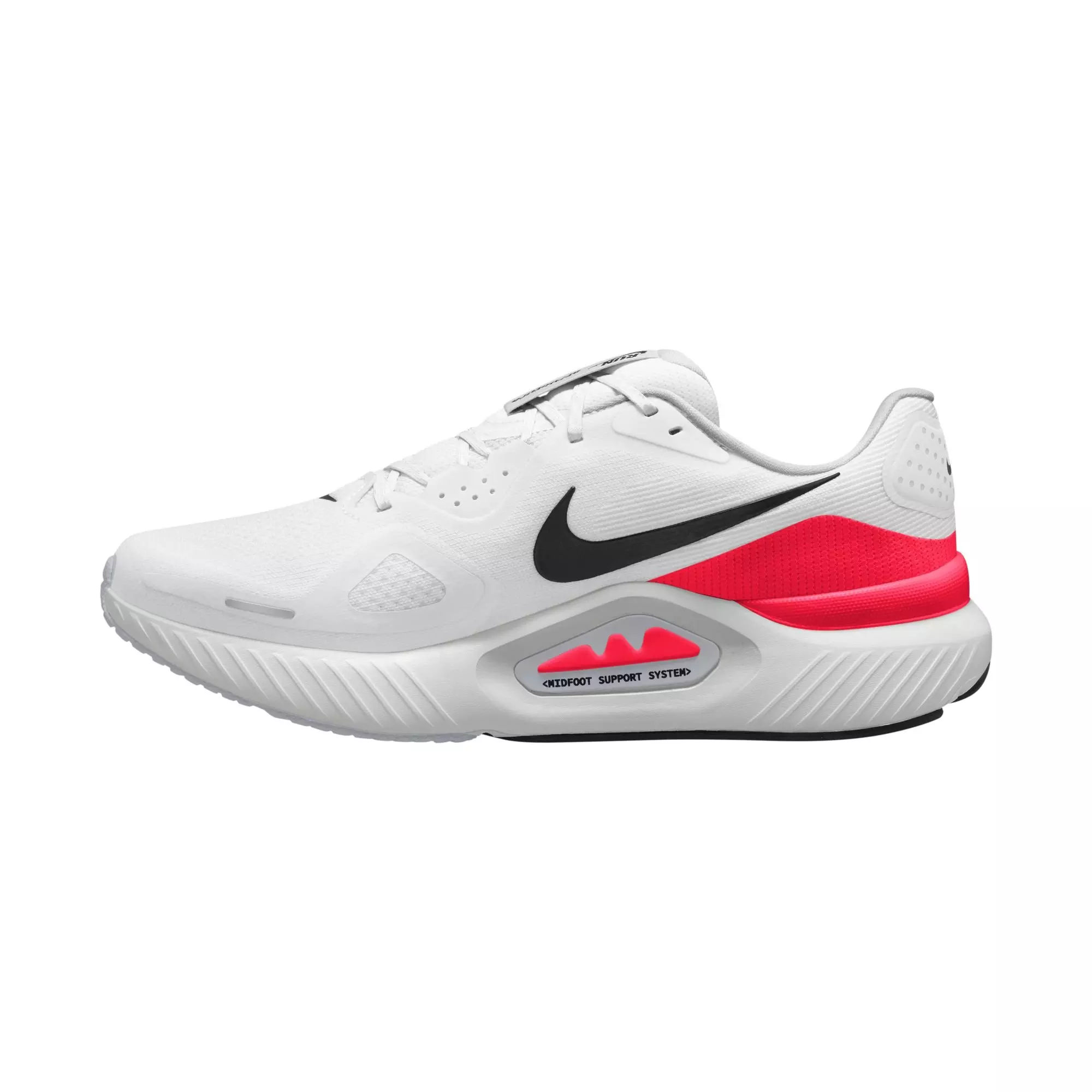 Nike Structure 26 "Bright Crimson" Men's Road Running Shoe - WHITE/BLACK/BRIGHT CRIMSON