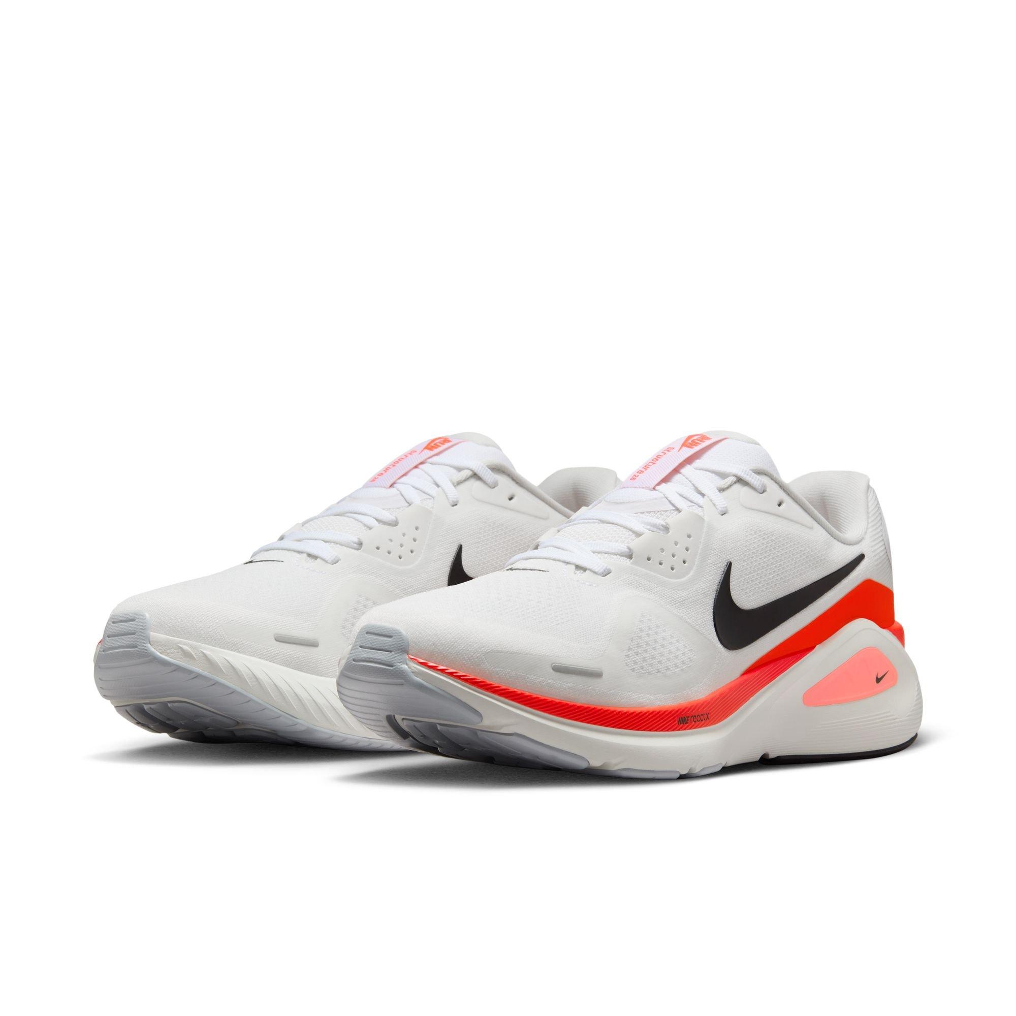 Nike Structure 26 "Bright Crimson" Men's Road Running Shoe - WHITE/BLACK/BRIGHT CRIMSON Thumbnail View 3
