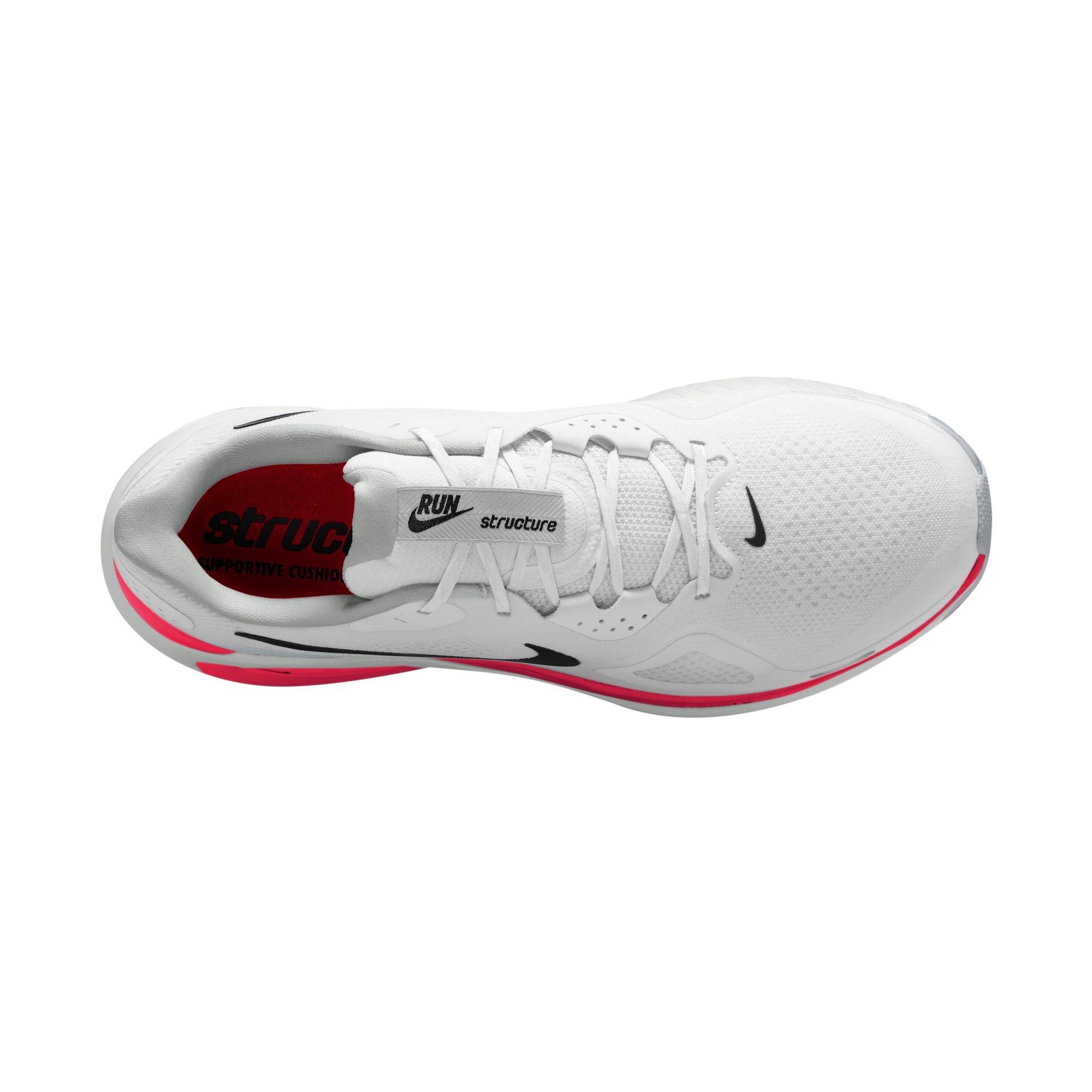 Nike Structure 26 "Bright Crimson" Men's Road Running Shoe - WHITE/BLACK/BRIGHT CRIMSON Thumbnail View 13