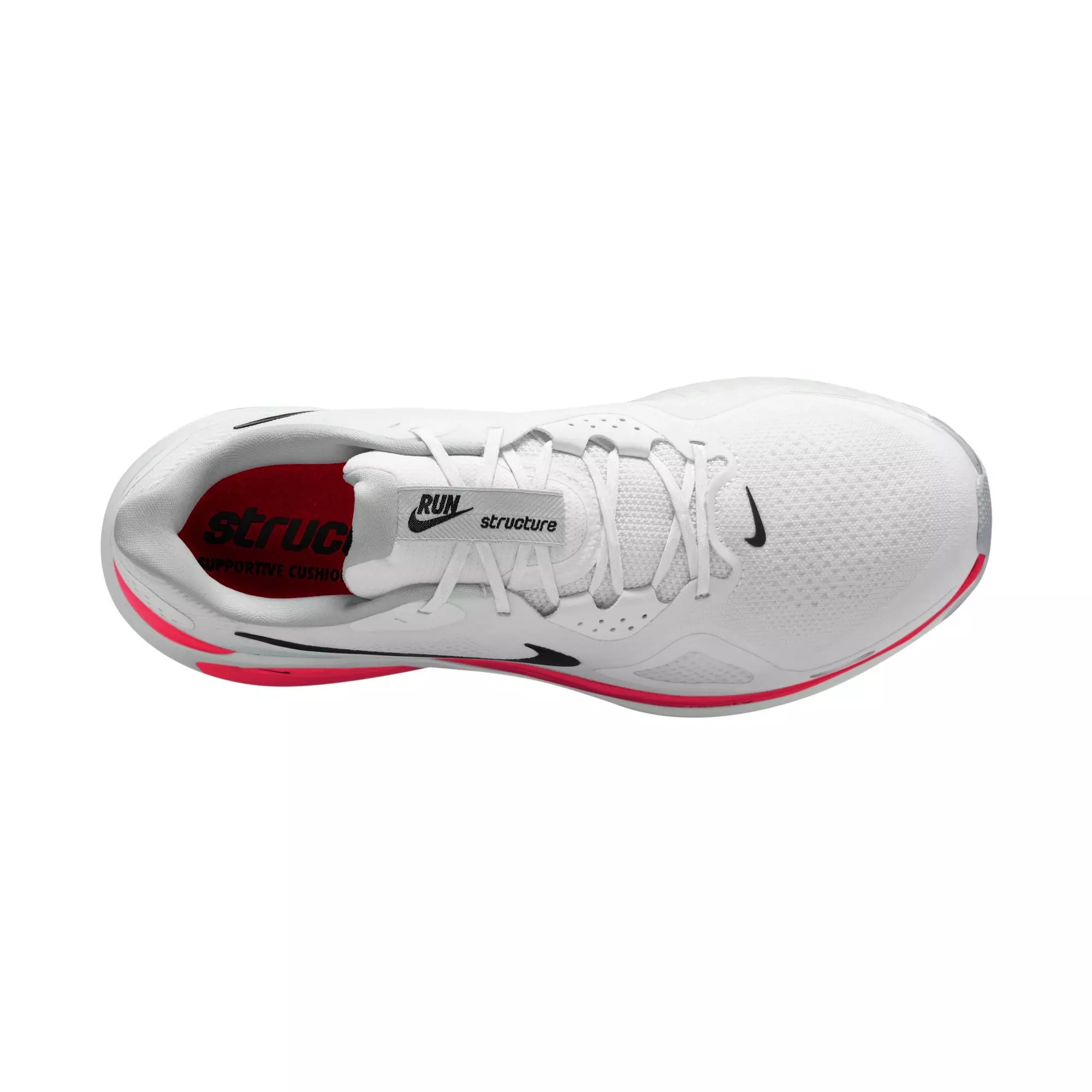 Nike Structure 26 "Bright Crimson" Men's Road Running Shoe - WHITE/BLACK/BRIGHT CRIMSON