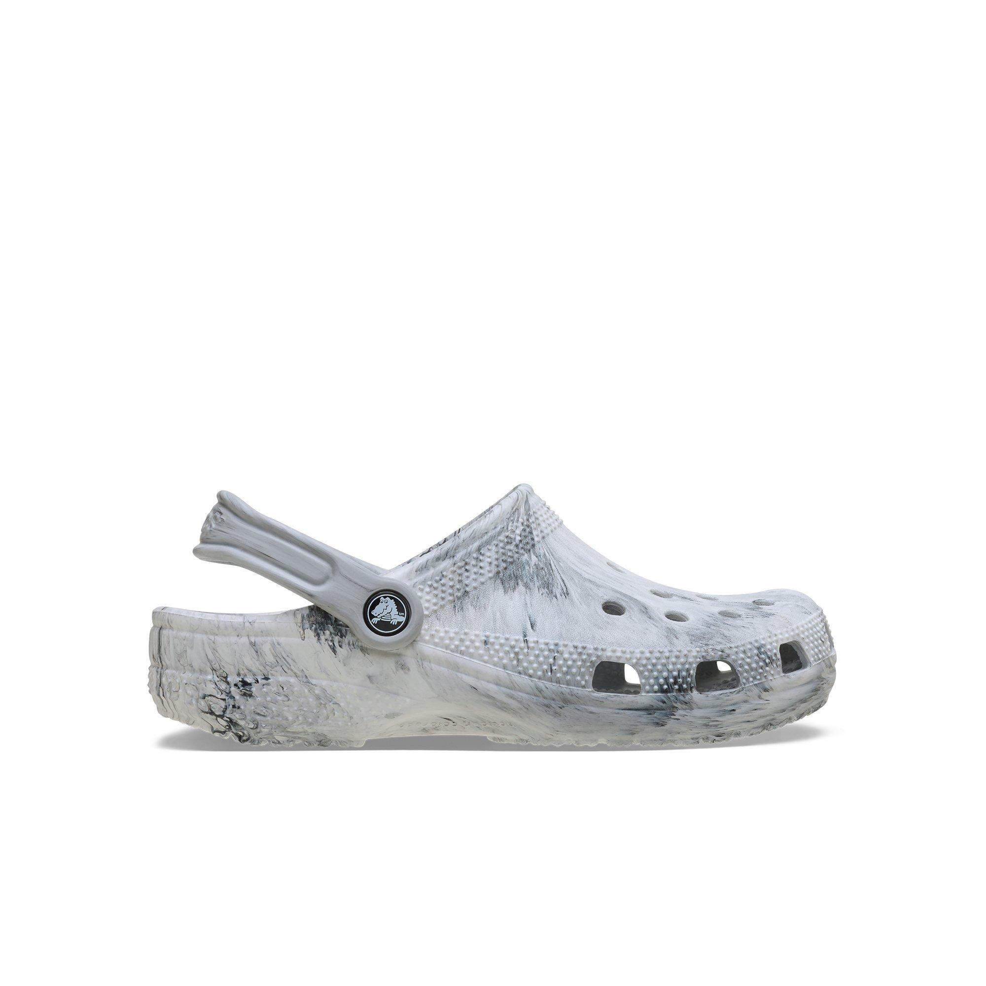 Crocs Classic Watercolor Marbled Grade School Boys' "Grey" Clog
