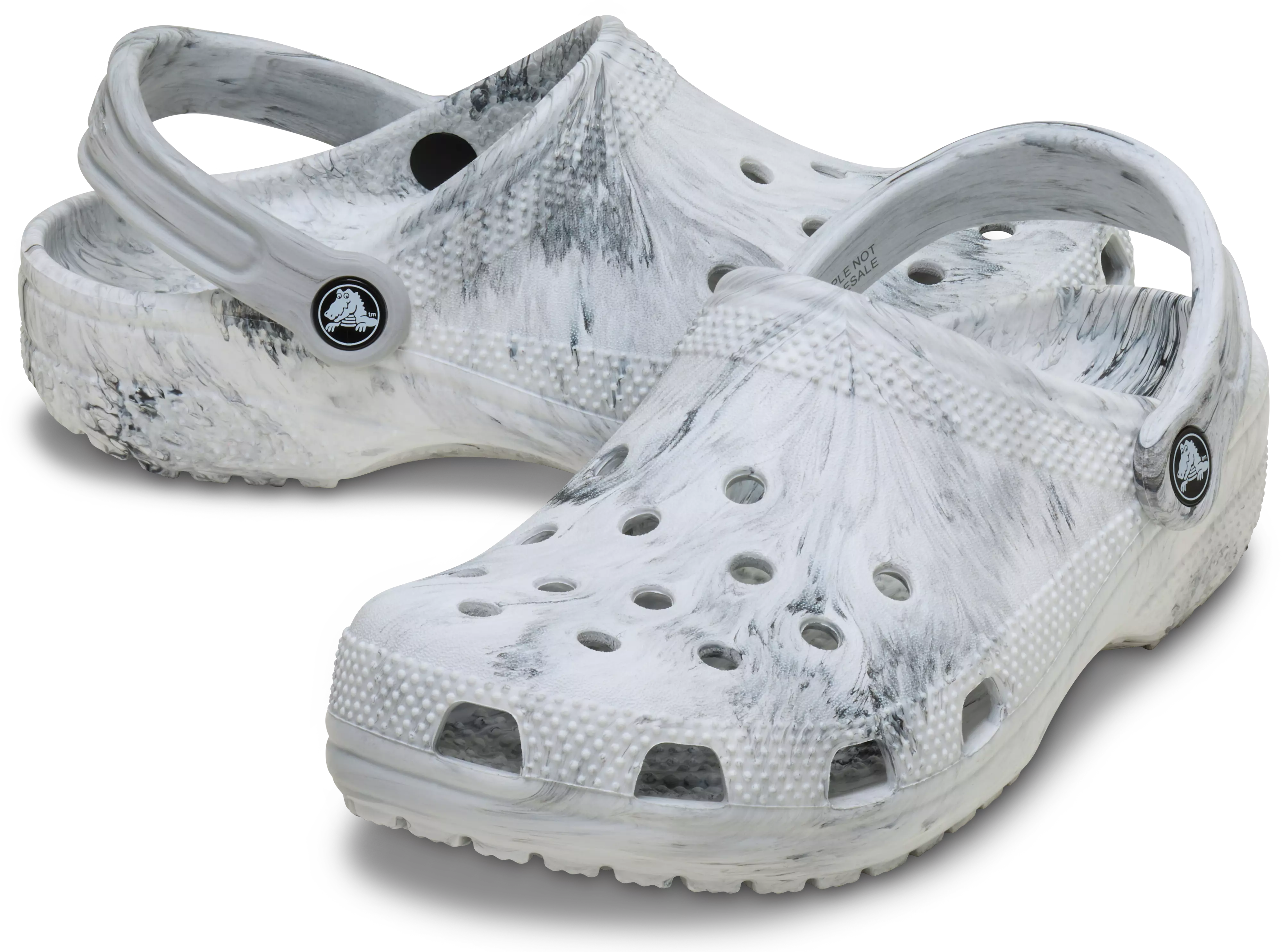 Crocs Classic Watercolor Marbled "Grey" Preschool Boys' Clog - GREY