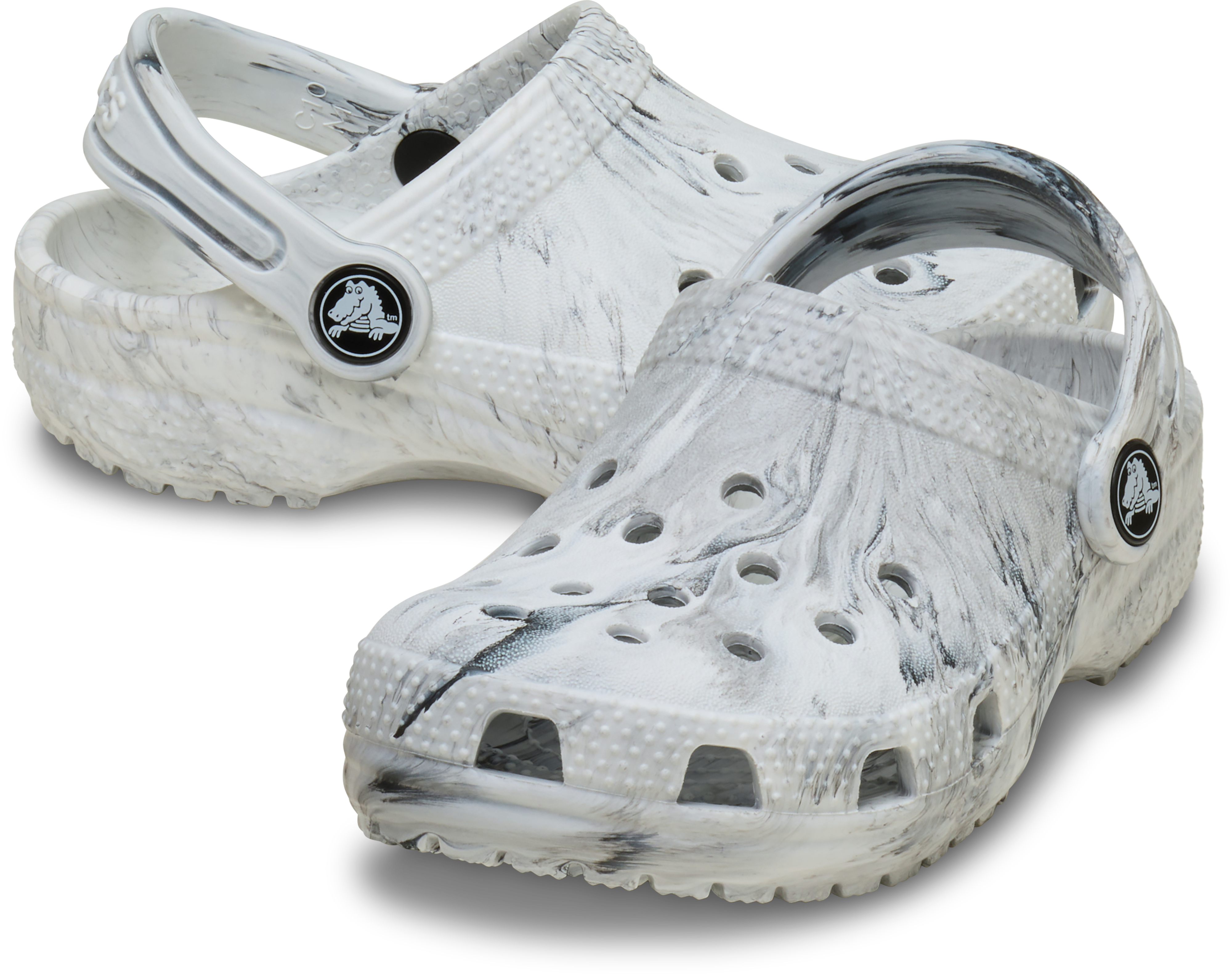 Crocs Classic Watercolor Marbled Toddler Boys' "Grey" Clog