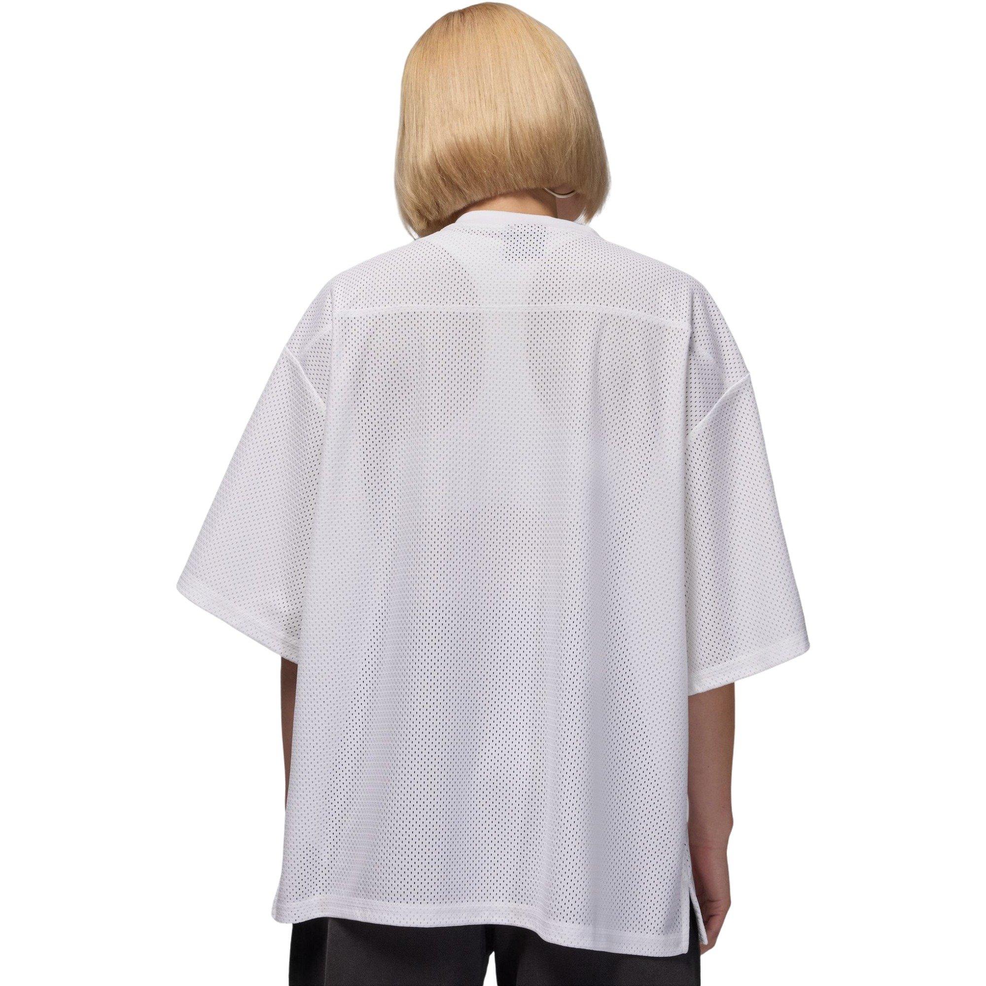 Jordan Women's Brooklyn Mesh Jersey Top - White/Light Blue - LT BLUE/WHITE Thumbnail View 2