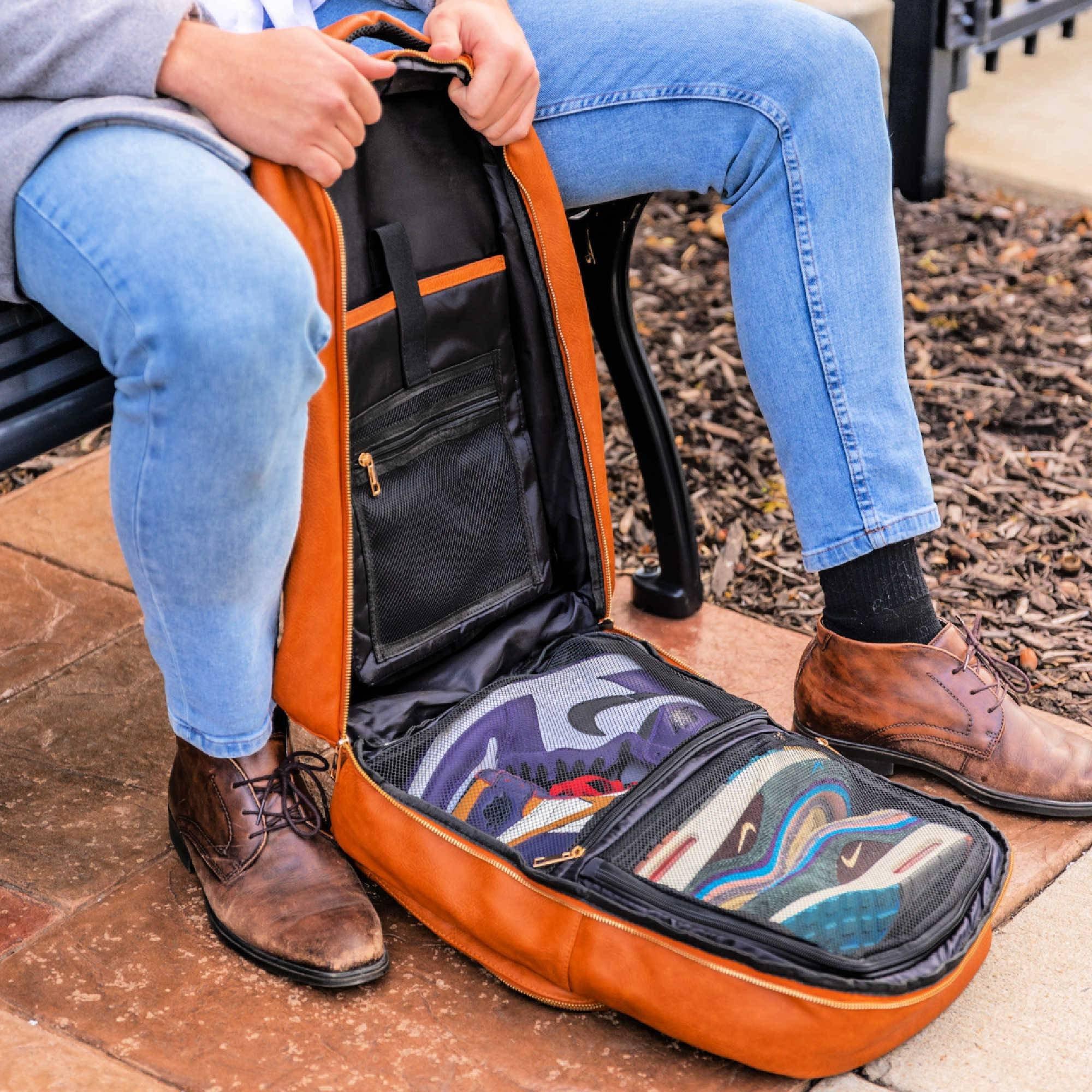 Sole Premise Daily Commuter Leather Backpack - Brown