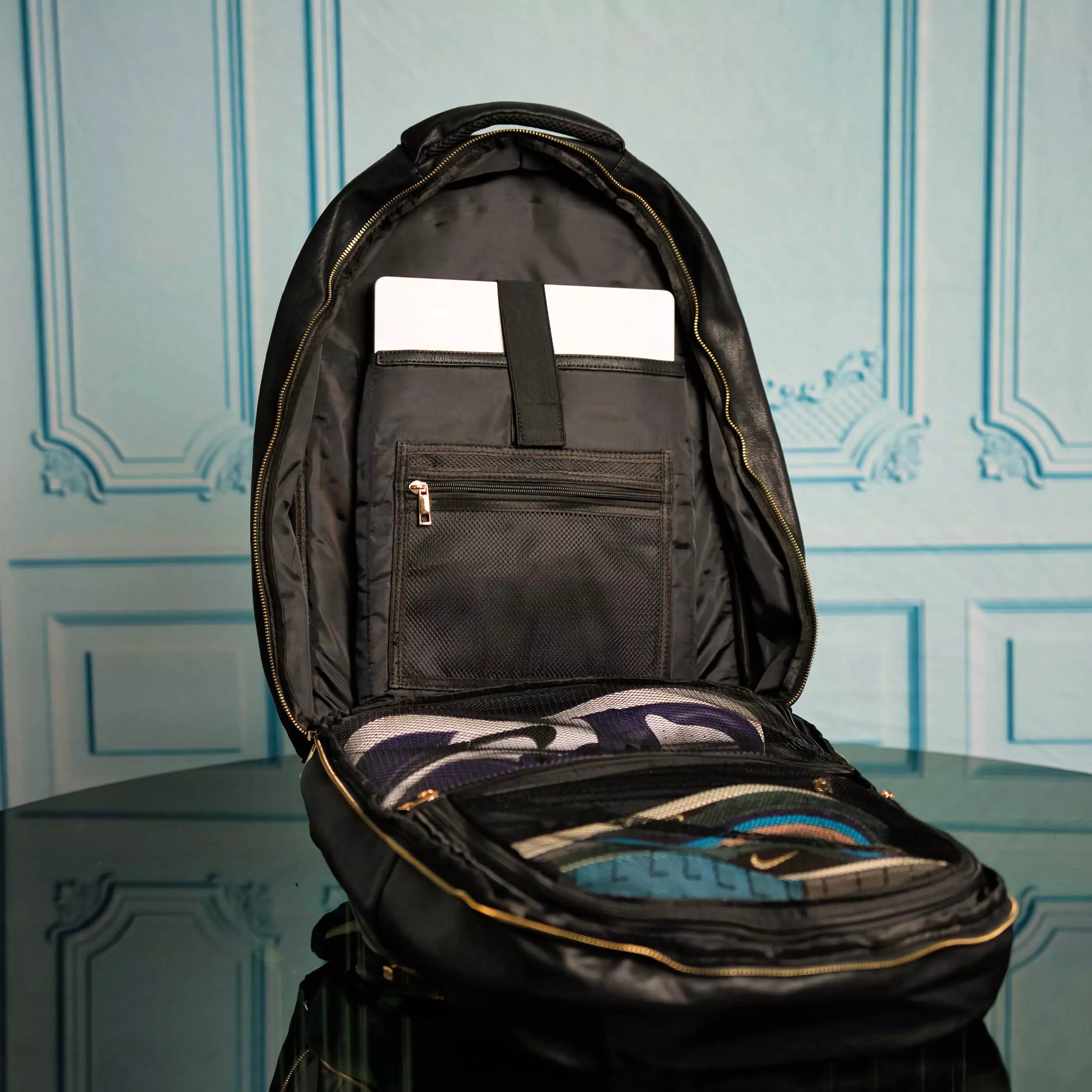 Sole Premise Daily Commuter Leather Backpack - Black - BLACK