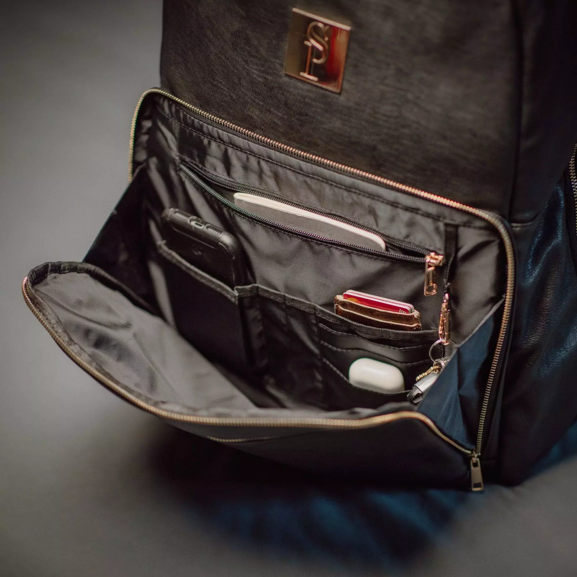 Sole Premise Daily Commuter Leather Backpack - Black - BLACK