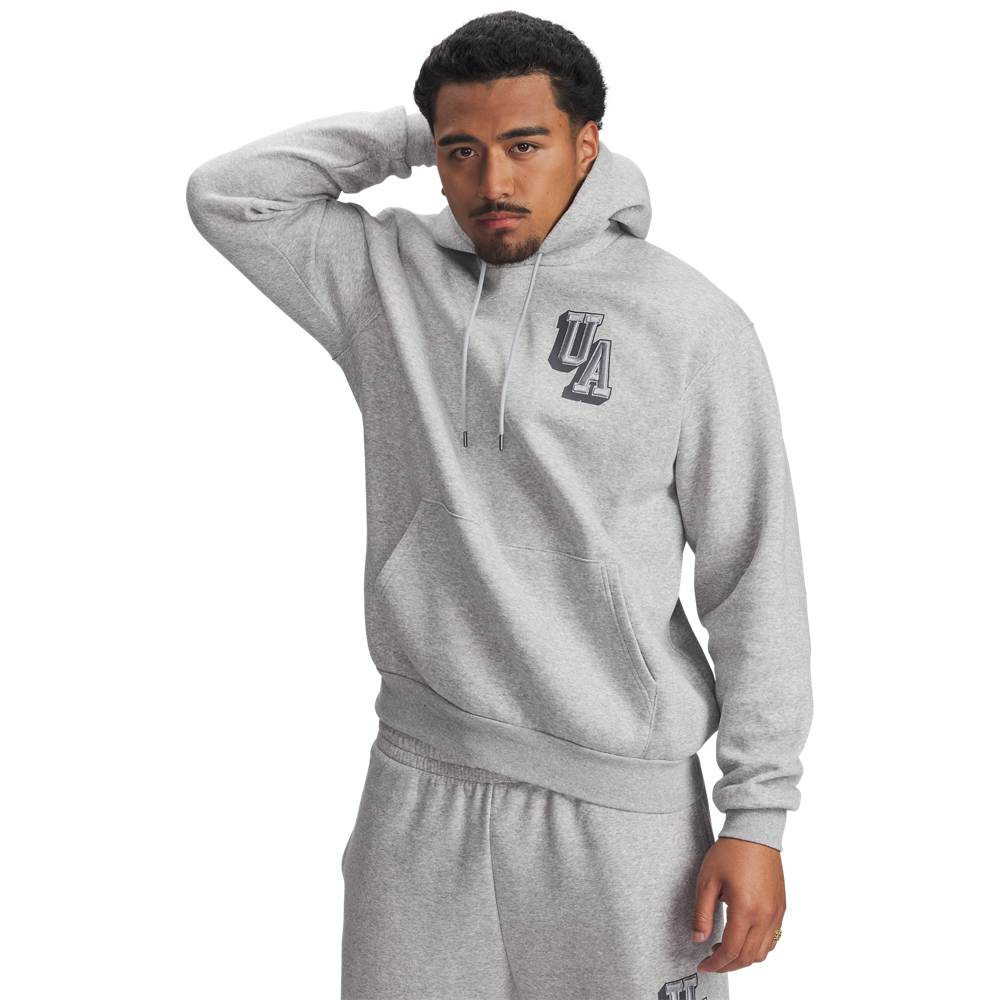 Under Armour Men's Icon Fleece Hoodie - GREY Thumbnail View 1