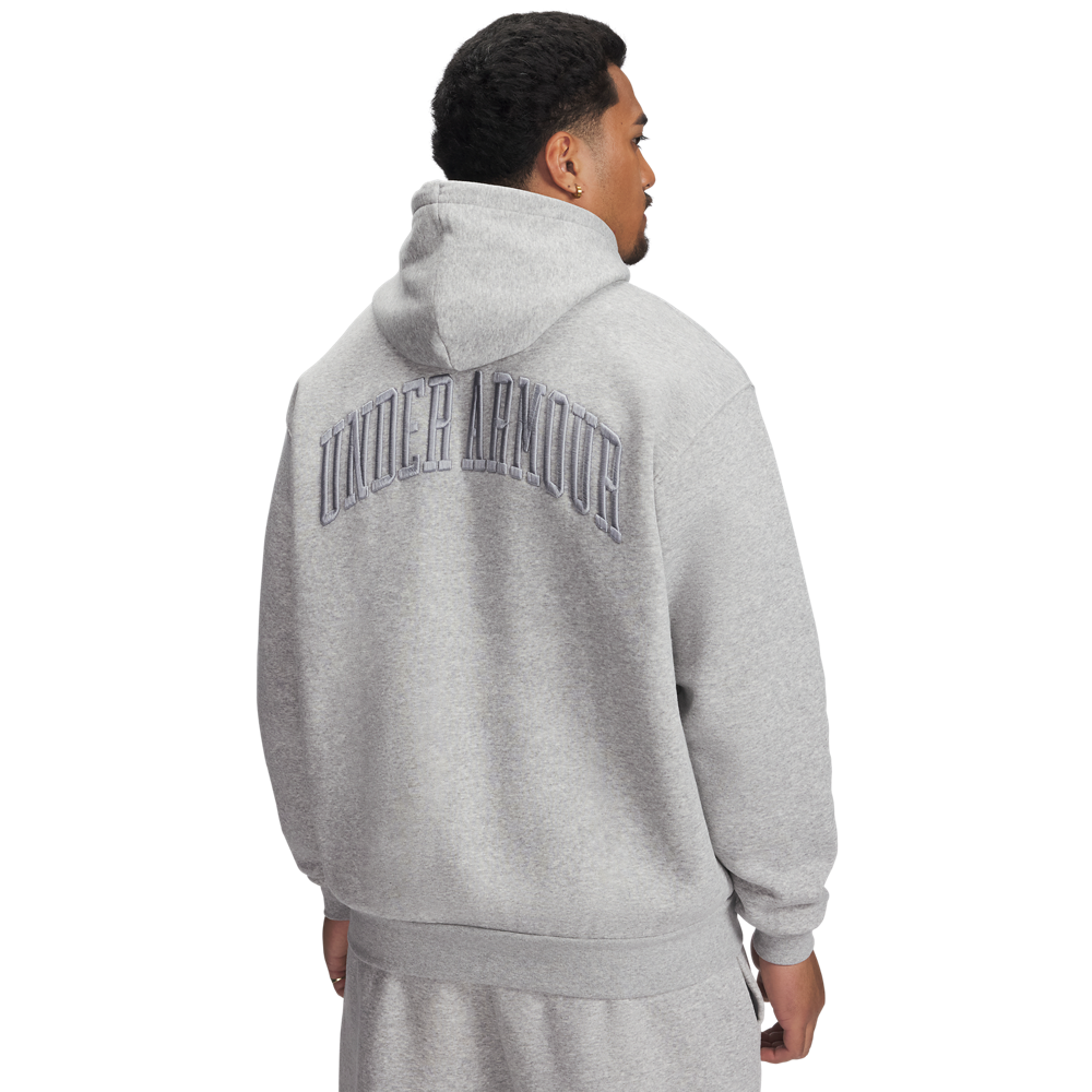 Under Armour Men's Icon Fleece Hoodie - GREY Thumbnail View 2