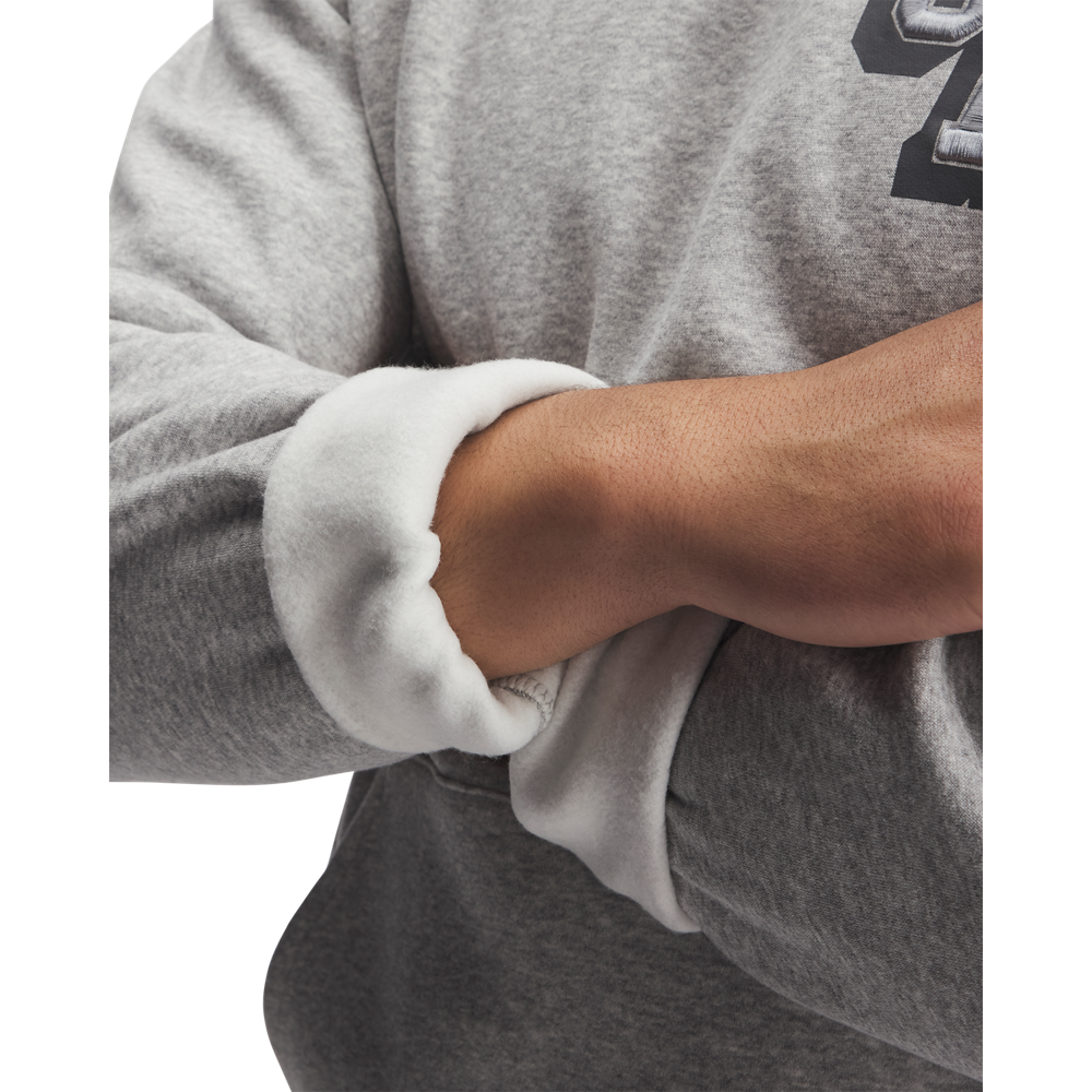 Under Armour Men's Icon Fleece Hoodie - GREY Thumbnail View 3