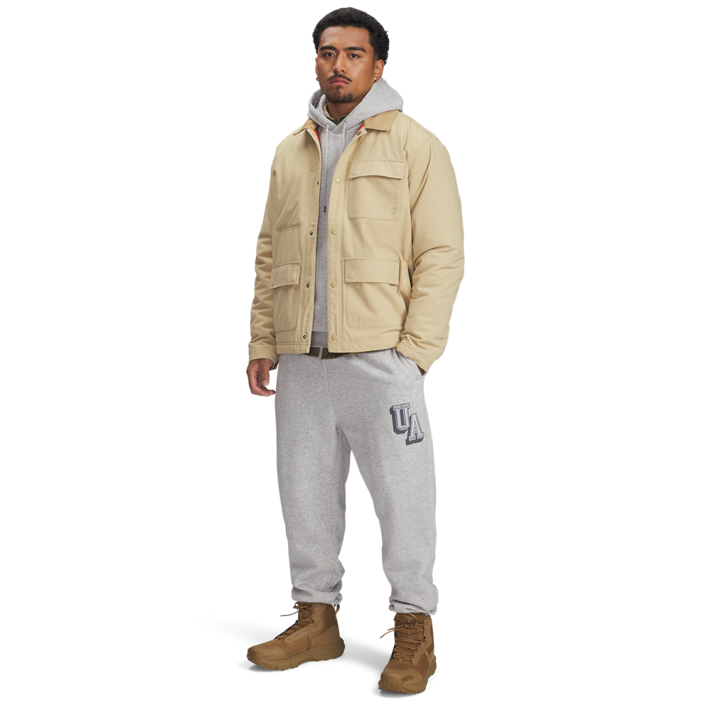 Under Armour Men's Icon Fleece Hoodie - GREY Thumbnail View 4