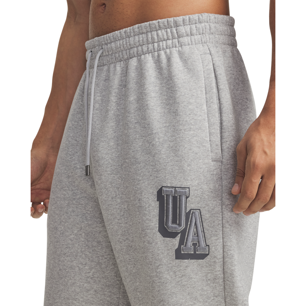 Under Armour Men's Icon Fleece Graphic Joggers - GREY Thumbnail View 3