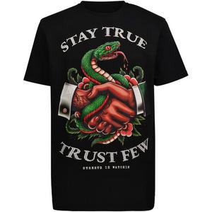 Streetz Iz Watchin Men's Stay True Trust Few Tee - Black