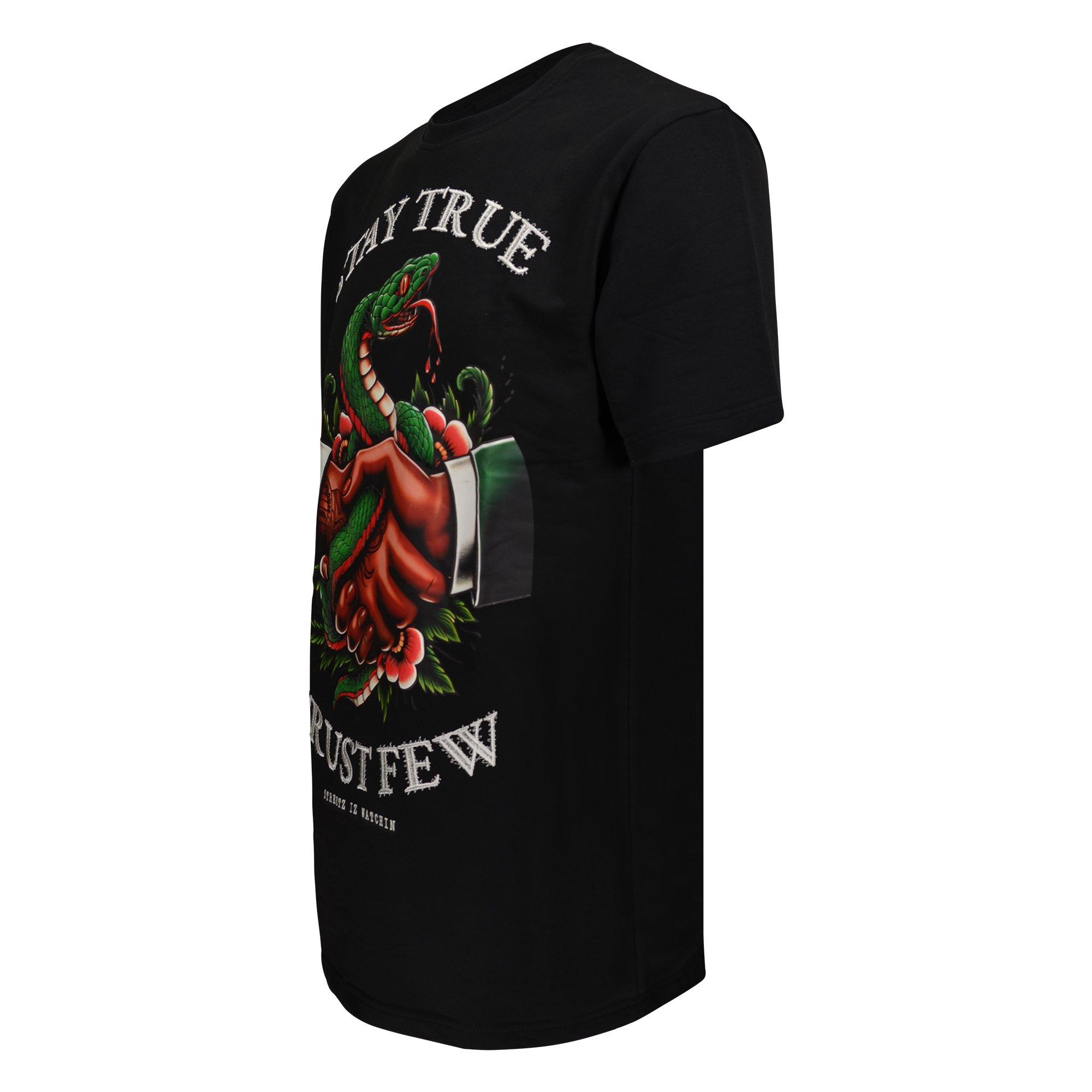 Streetz Iz Watchin Men's Stay True Trust Few Tee - Black - BLACK Thumbnail View 3