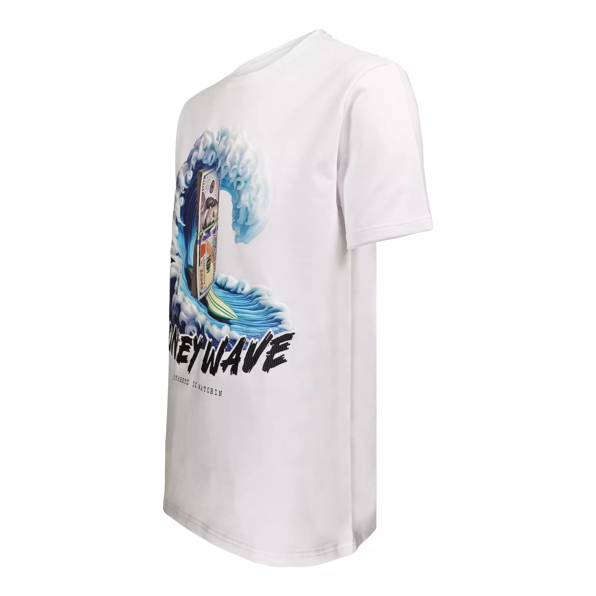 Streetz Iz Watchin Men's Money Wave Tee - White - WHITE