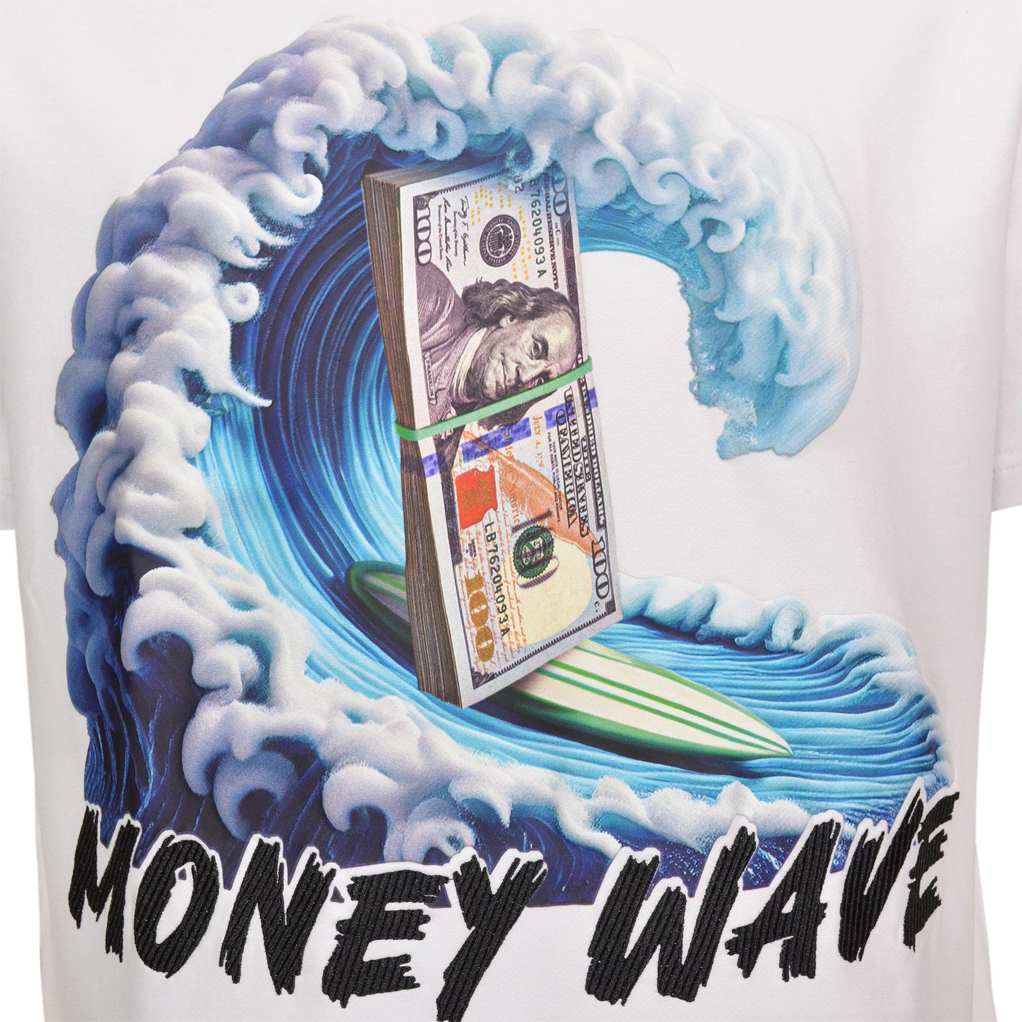 Streetz Iz Watchin Money Wave White Men's Tee | Hibbett