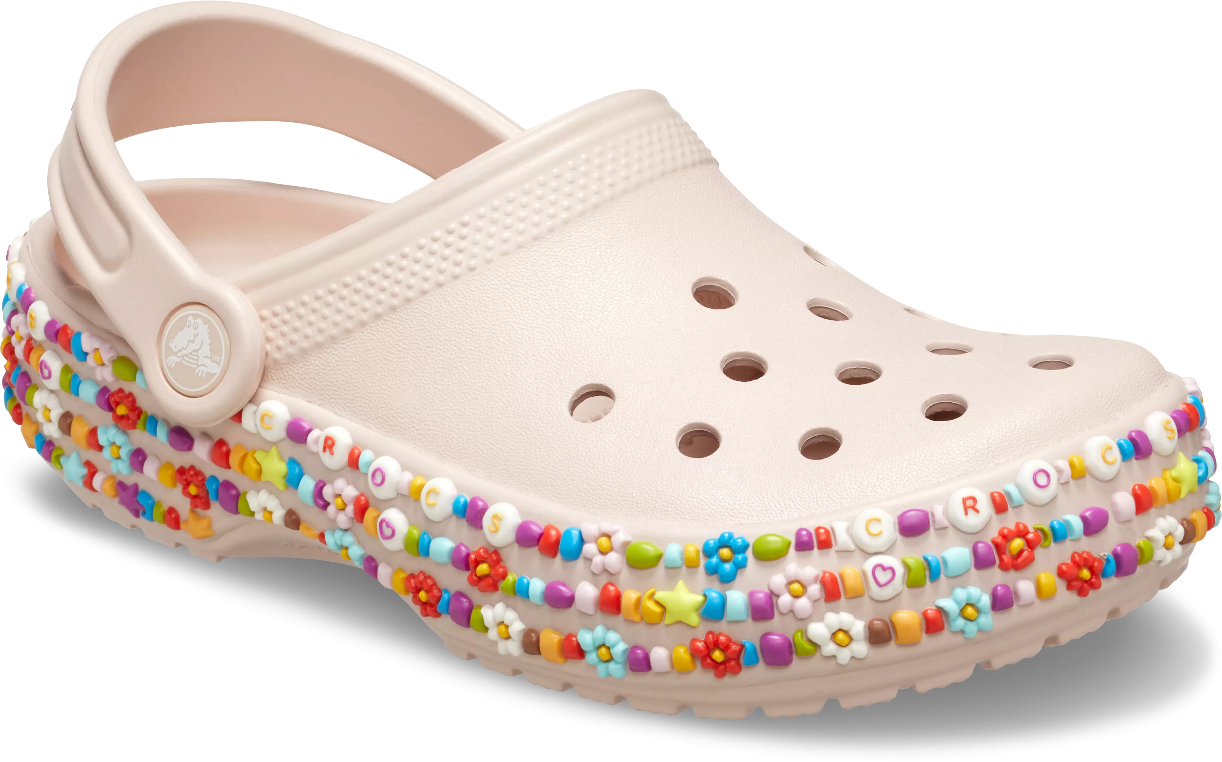 Crocs Classic "Friendship Bracelet" Preschool Girls' Clog - PINK